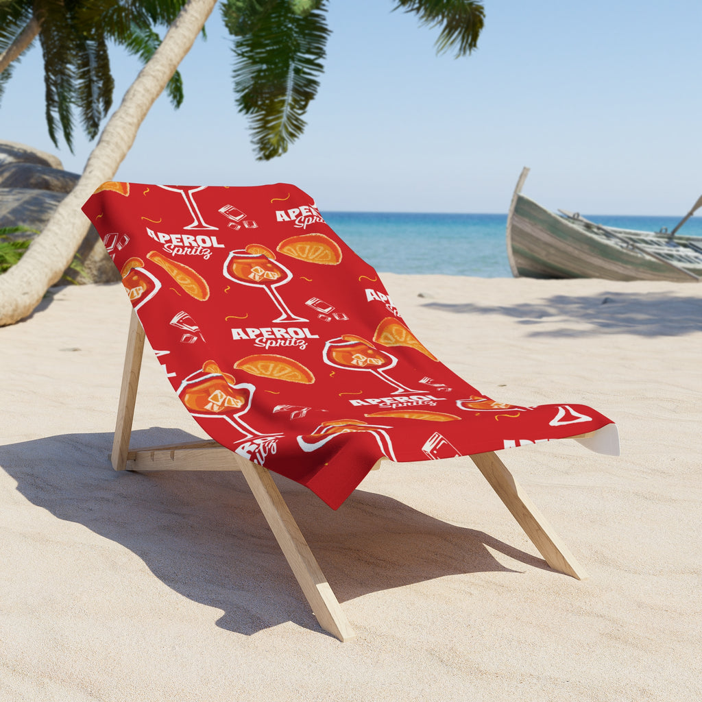 Aperol Spritz Beach Towel – Red Aperol Inspired Design