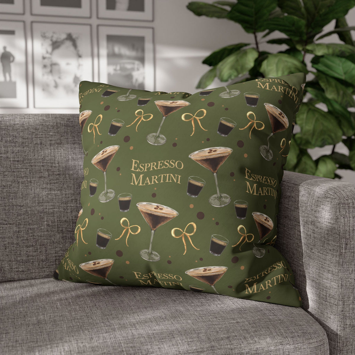 Espresso Martini Pillowcase — Olive Green Espresso Collection Inspired Design