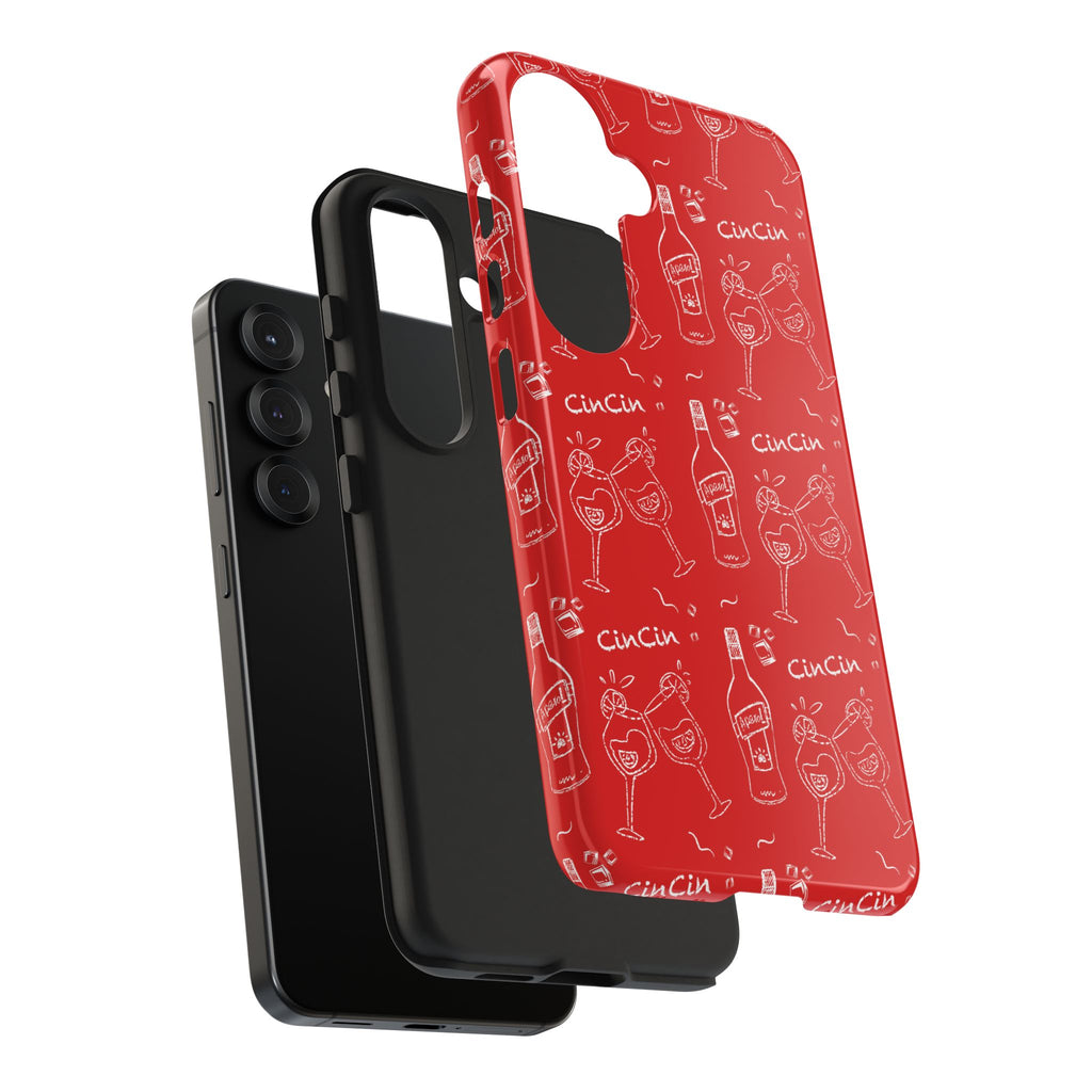 Cin Cin Spritz Tough Phone Case — Red Citrus Cocktail Pattern