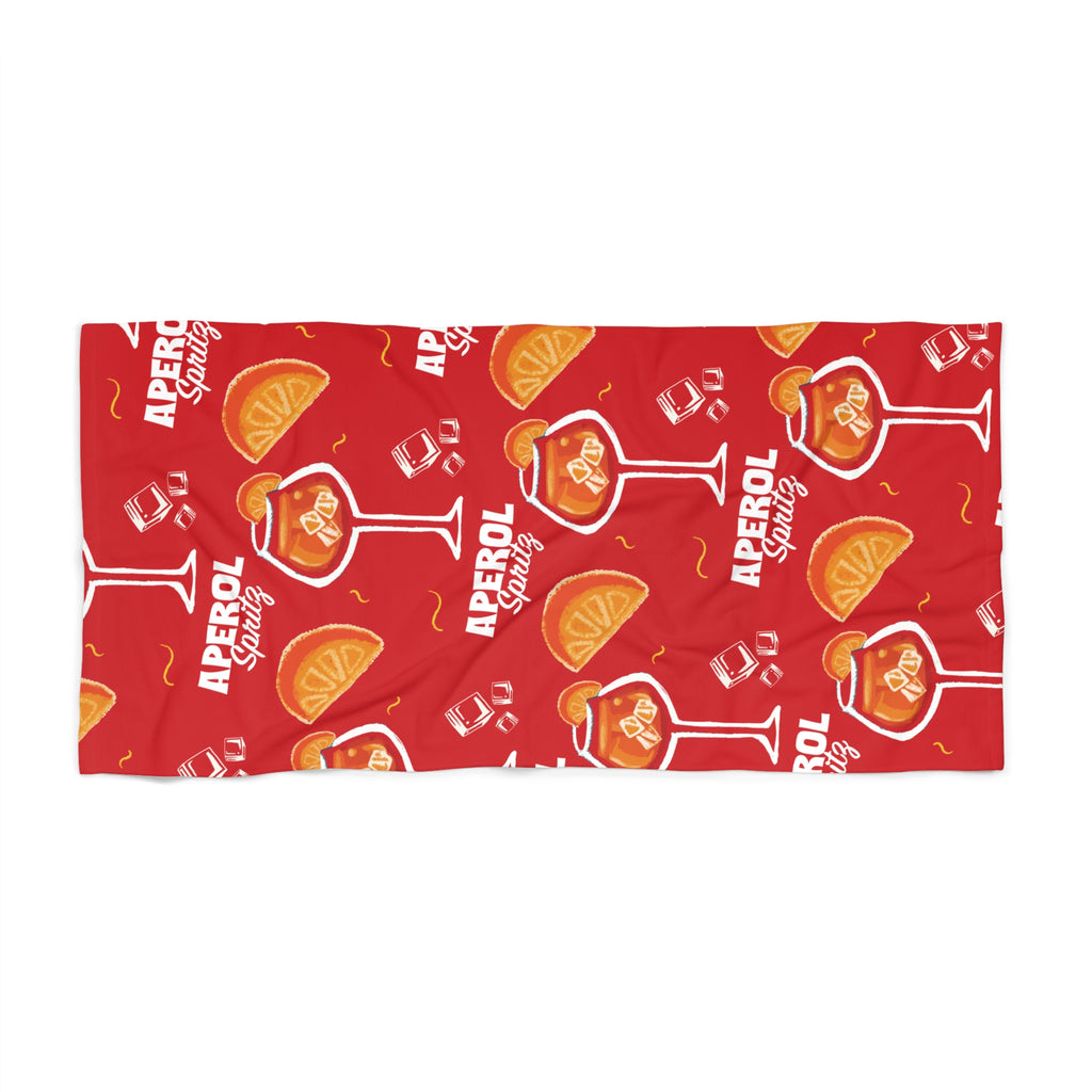 Aperol Spritz Beach Towel – Red Aperol Inspired Design