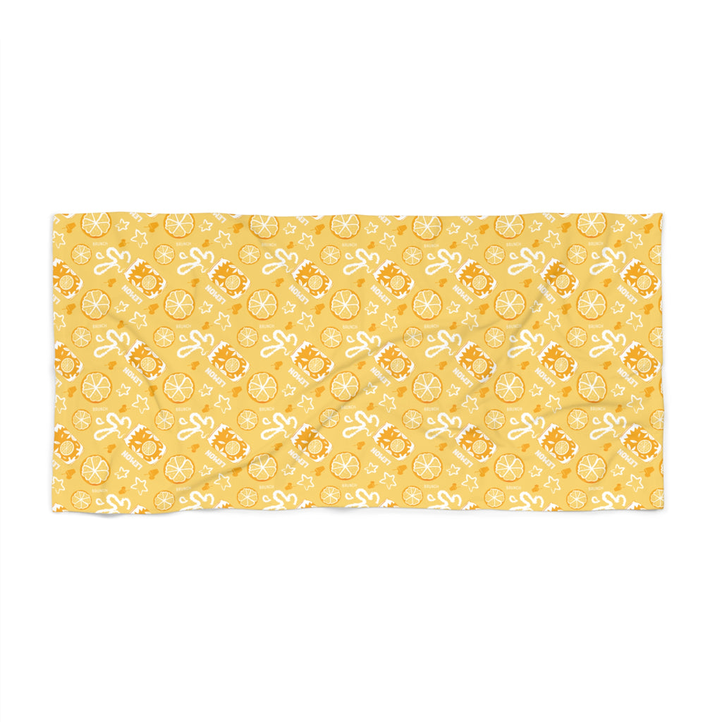 Lemon Brunch Beach Towel – Aperol Inspired Summer Towel