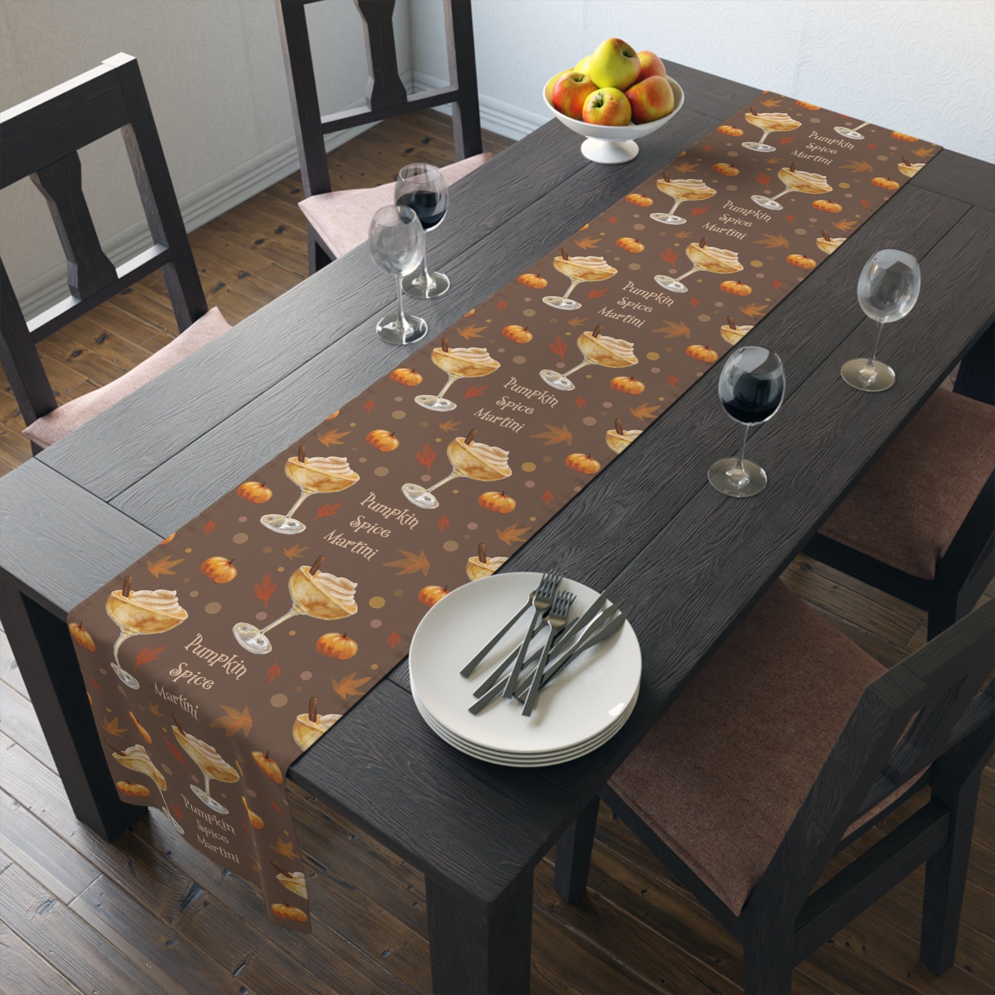 Pumpkin Spice Martini Table Runner — Brown Pumpkin Collection Inspired Design