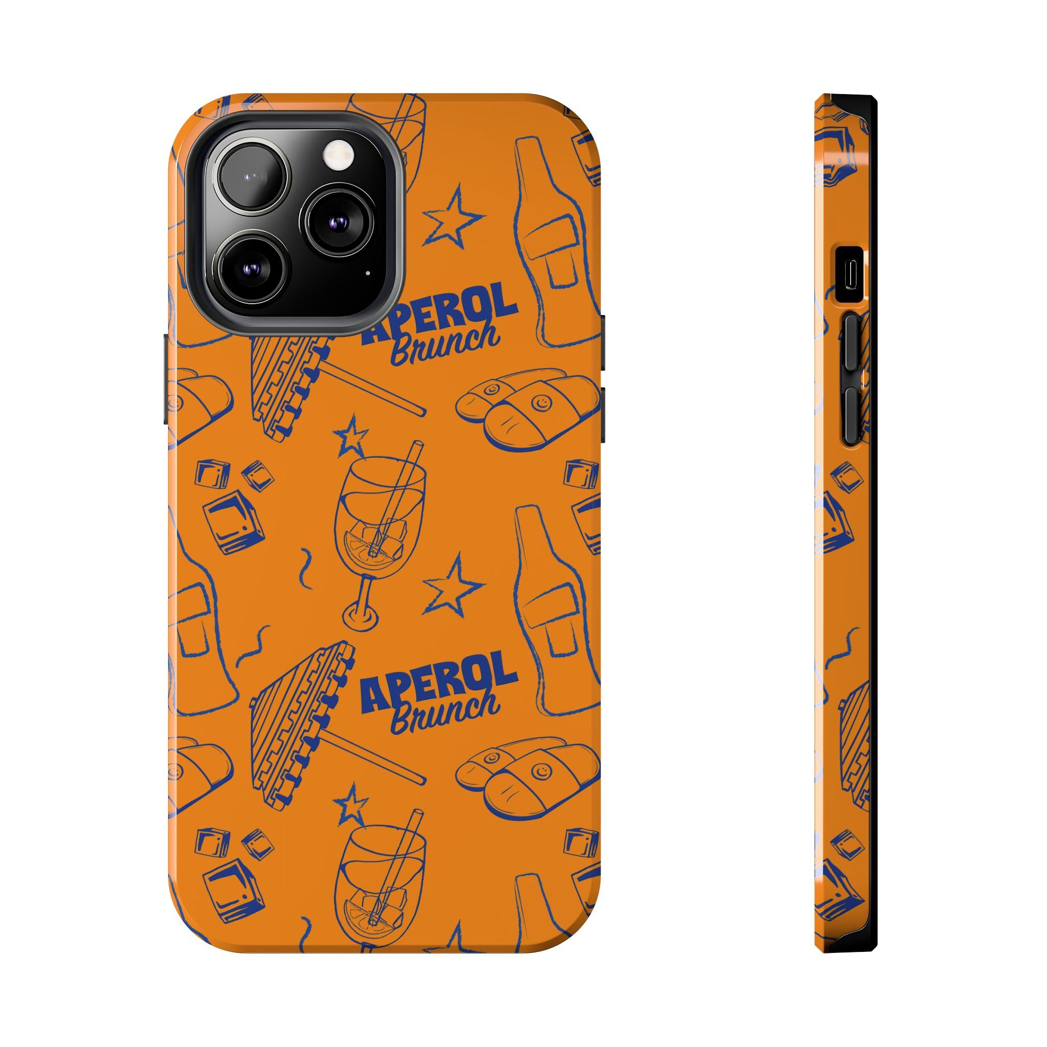 Aperol Brunch Tough Phone Case — Orange Cocktail Pattern