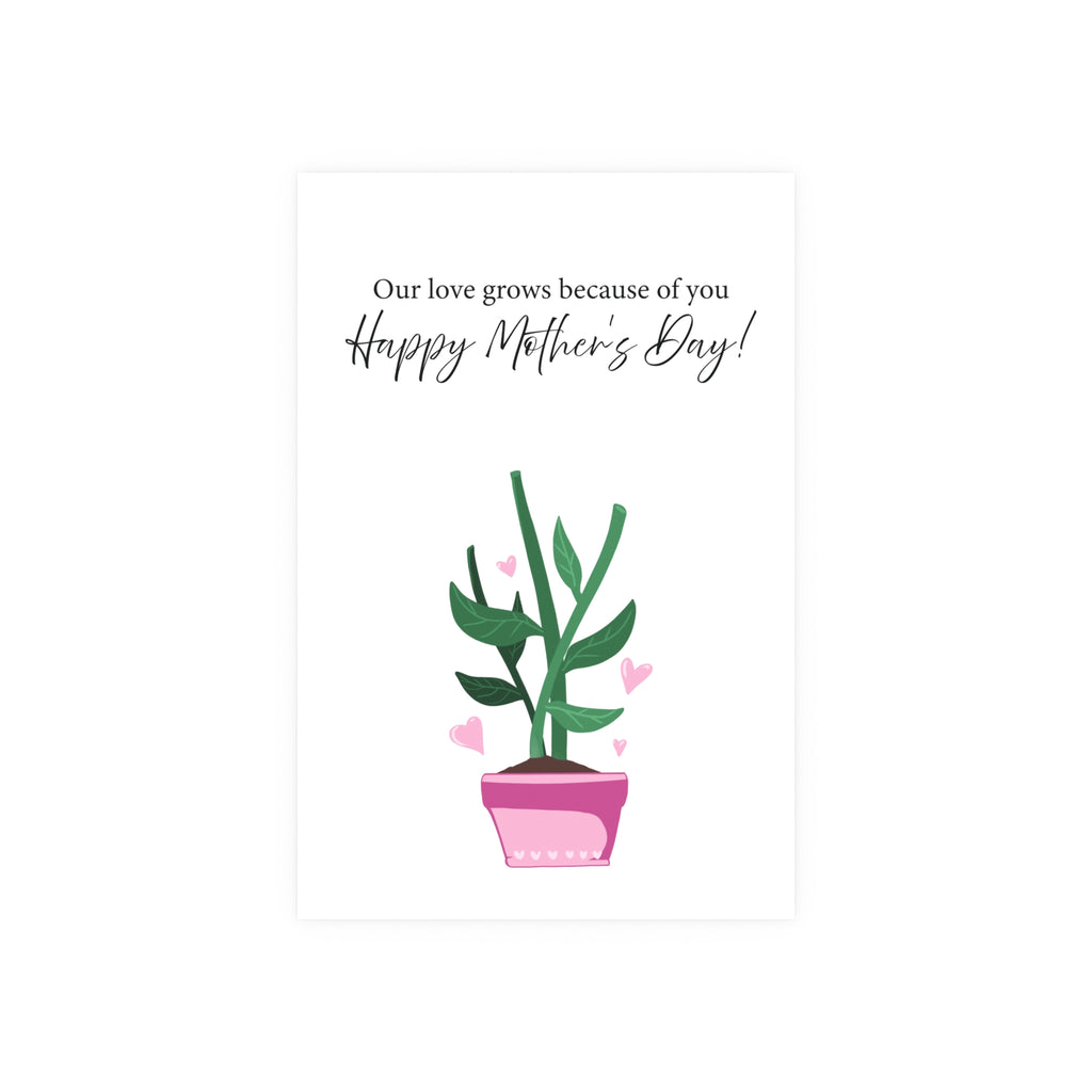 Mother's Day Plant Poster for Painting | "Our love grows because of you" - a gift for mom