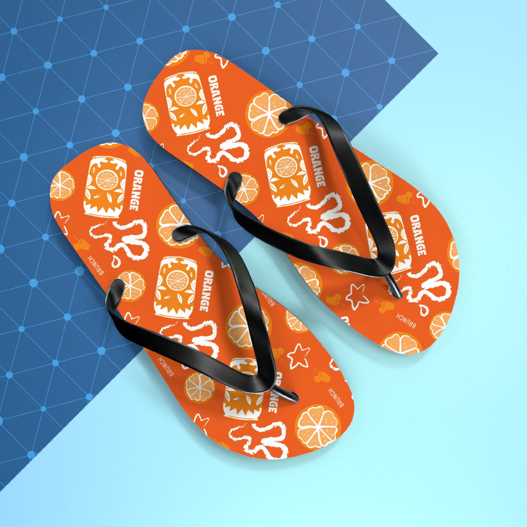 Orange Fruit Brunch Flip Flops — Orange Aperol Inspired Design