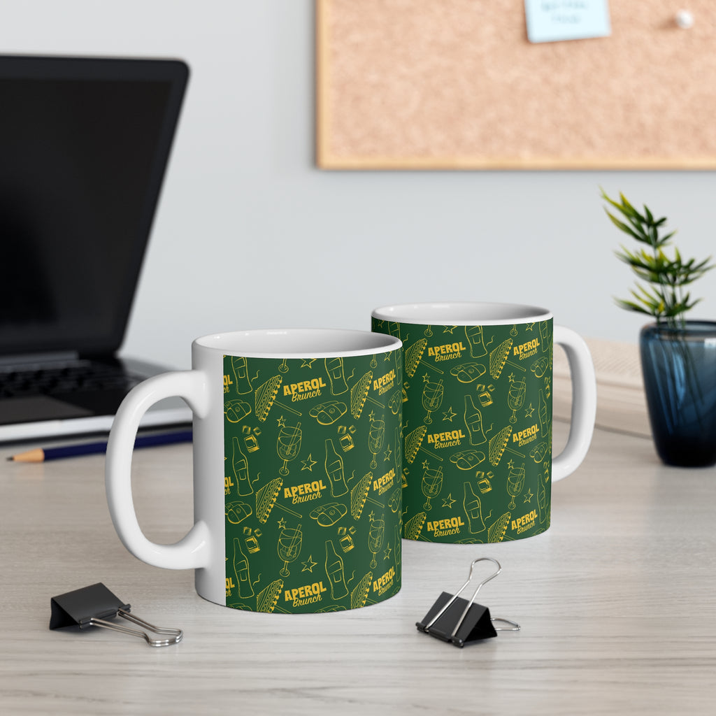 Aperol Brunch 11oz Coffee Mug — Green Brunch Collection Inspired Design