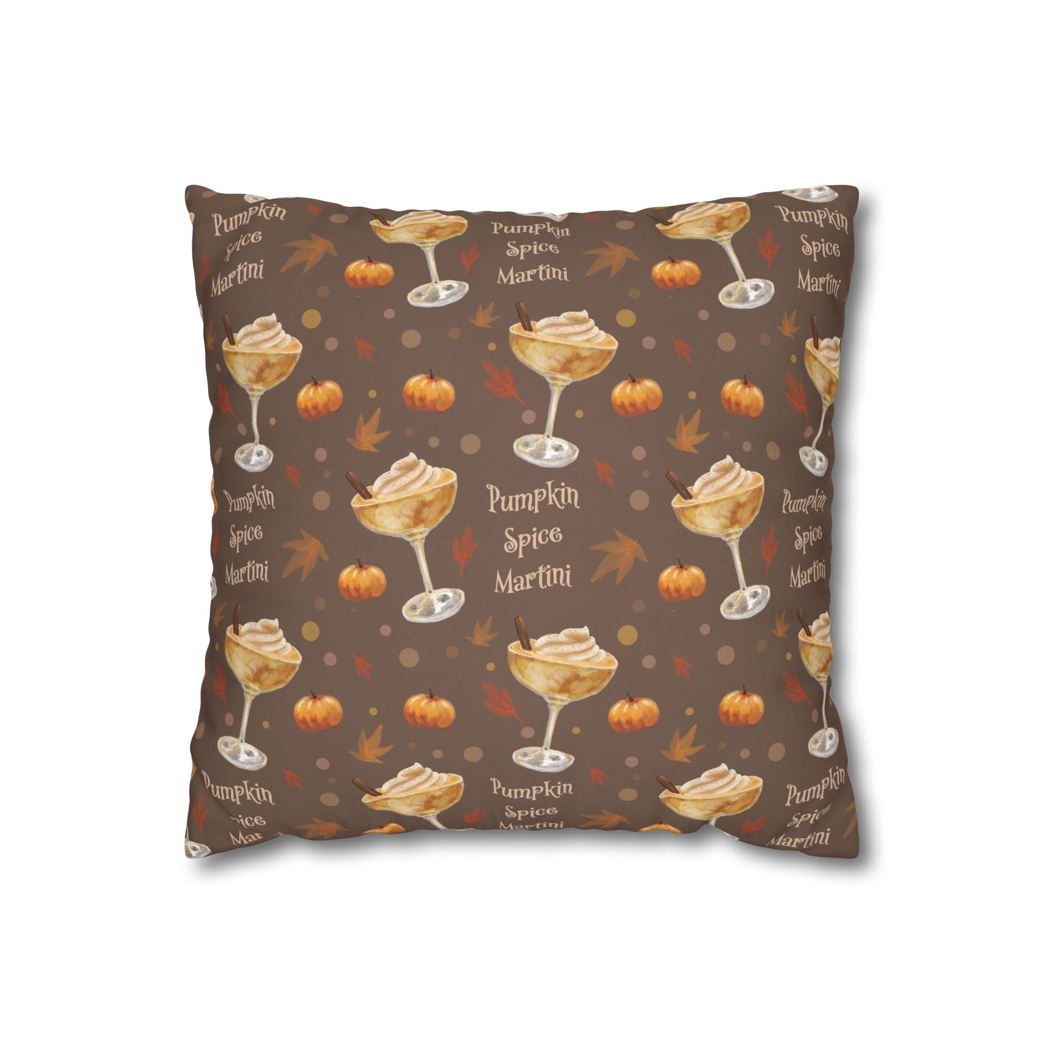 Pumpkin Spice Martini Pillowcase — Brown Pumpkin Collection Inspired Design