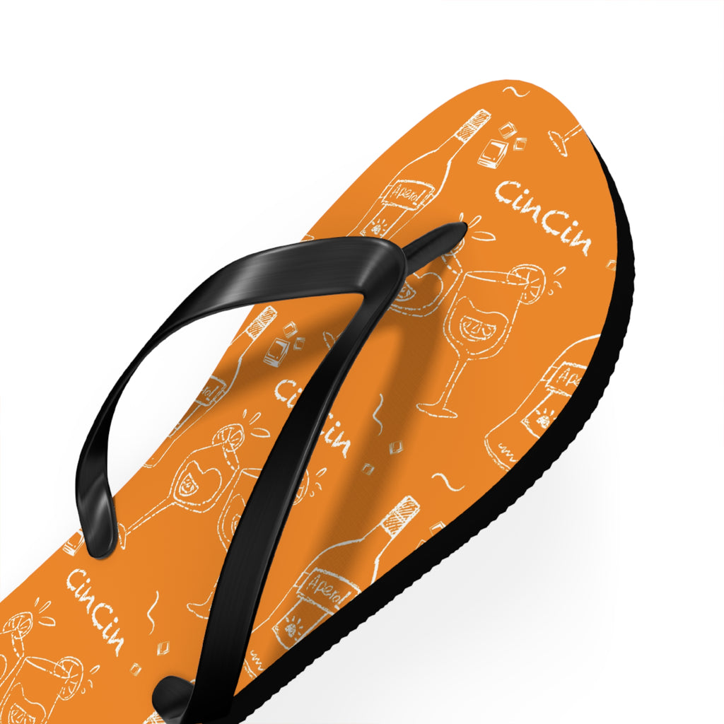 Cin Cin Orange Flip Flops — Orange Cin Cin Collection Inspired Design