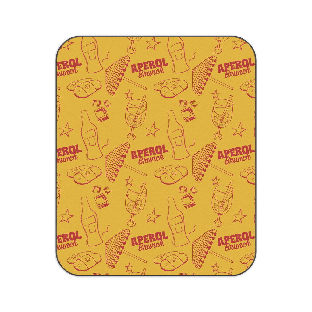 Aperol Brunch Picnic Blanket — Yellow & Red Aperol Inspired Design