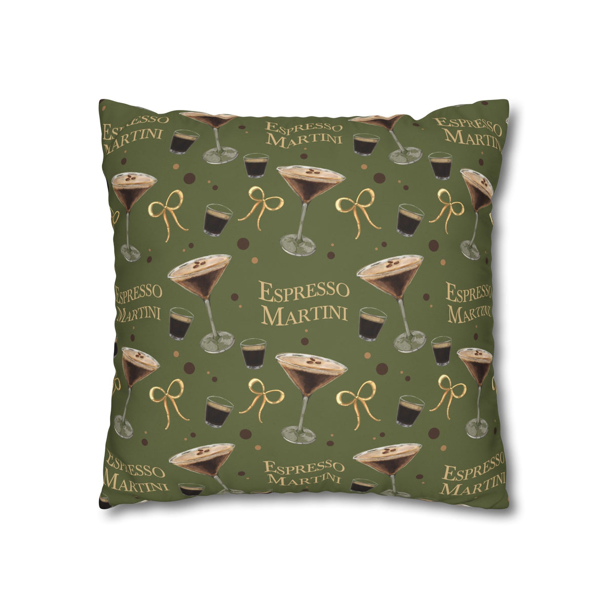 Espresso Martini Pillowcase — Olive Green Espresso Collection Inspired Design