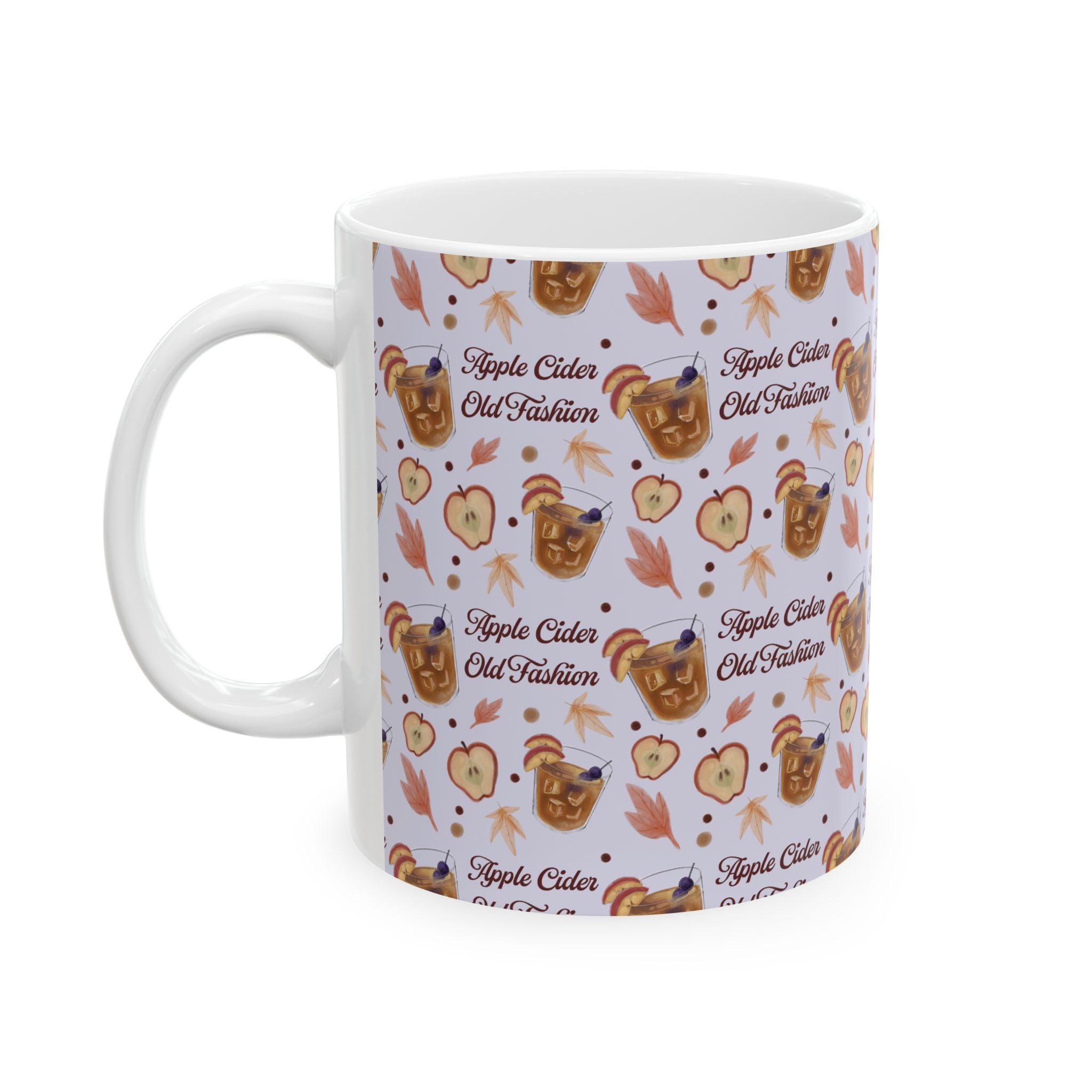 Apple Cider Old Fashioned 11oz Coffee Mug — Light Violet Apple Cider Collection Inspired Design