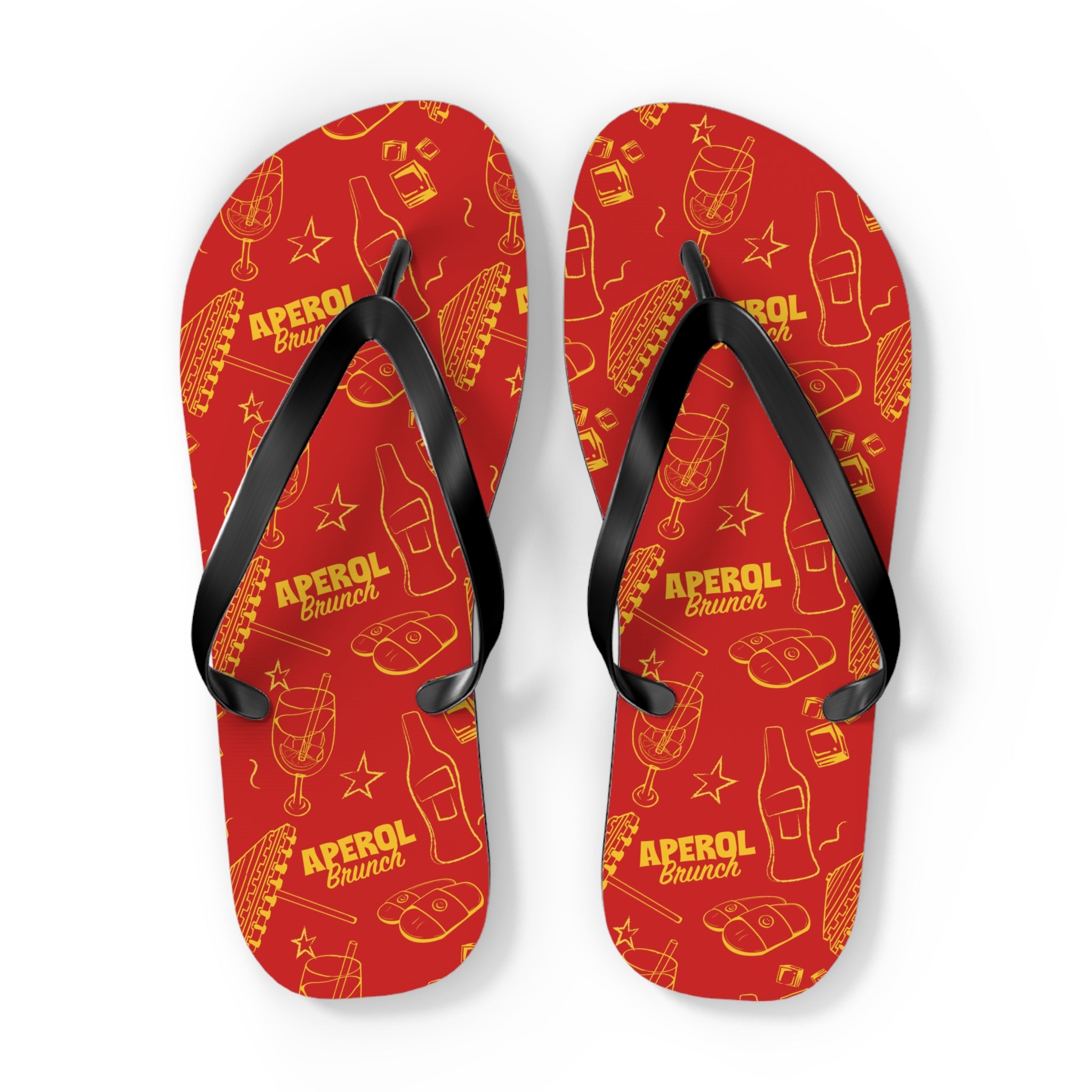 Aperol Brunch Flip Flops – Red Brunch Inspired Design