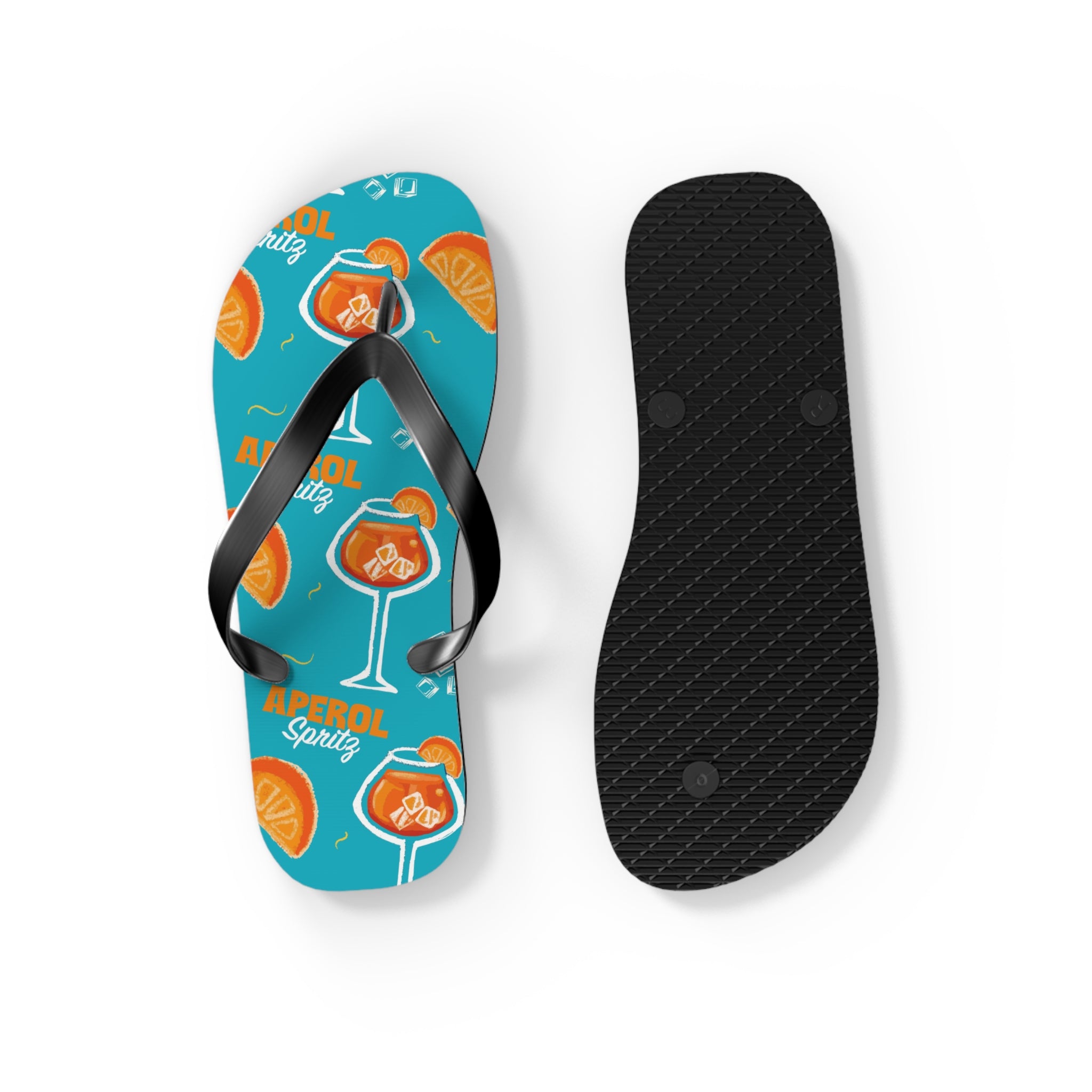 Aperol Spritz Flip Flops — Turquoise Spritz Collection Inspired Design