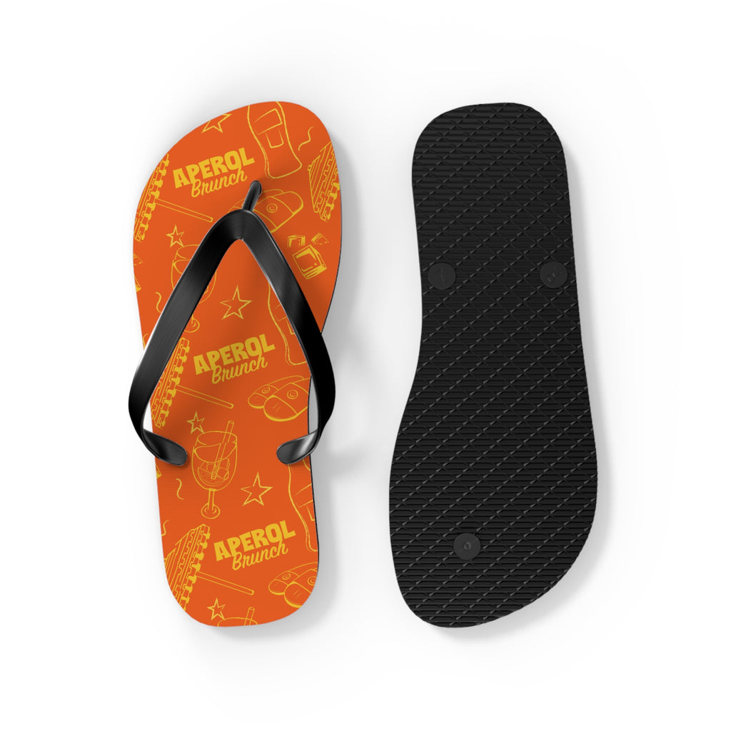 Aperol Brunch Flip Flops – Orange and Yellow Brunch Collection Inspired Design