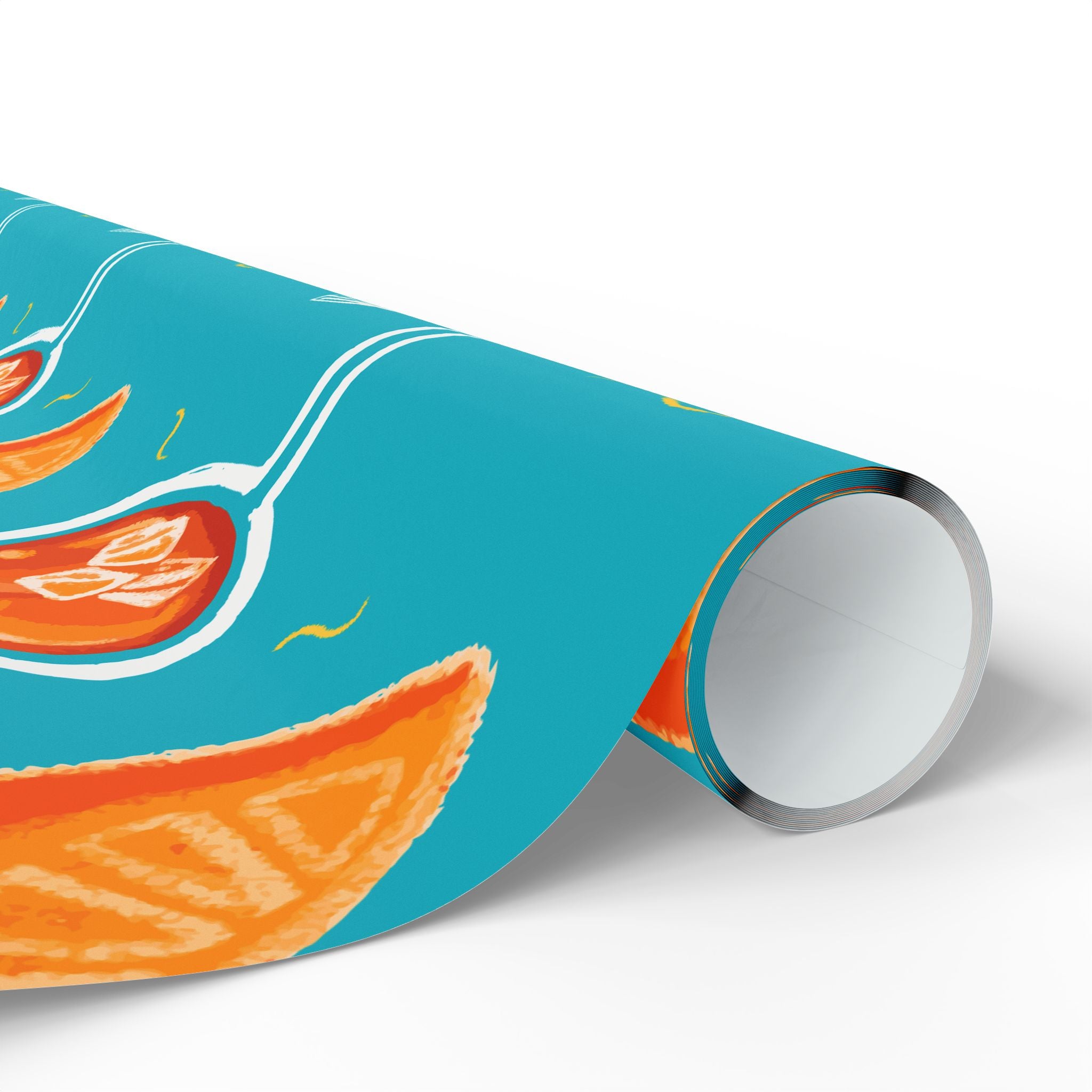 Aperol Spritz Peel Wrapping Paper Roll — Turquoise Spritz Collection Inspired Design