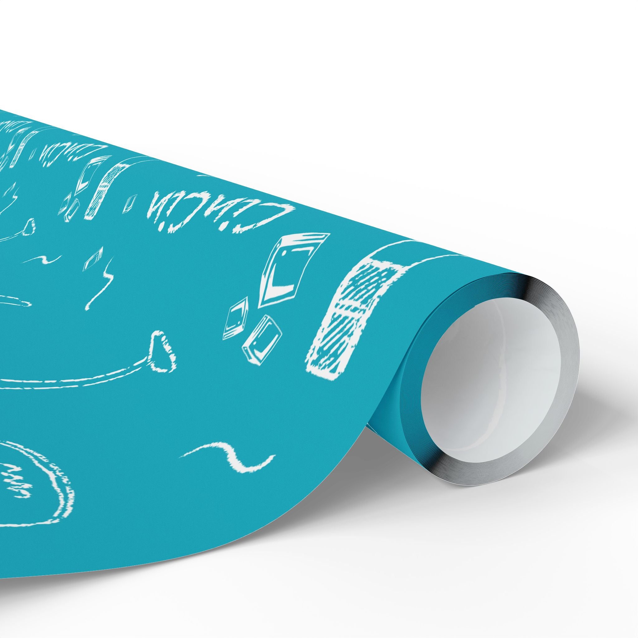 Cin Cin Peel Wrapping Paper Roll — Turquoise Cin Cin Brunch Collection Inspired Design