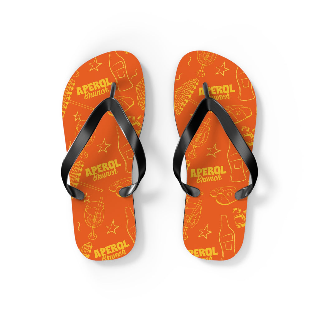Aperol Brunch Flip Flops – Orange and Yellow Brunch Collection Inspired Design