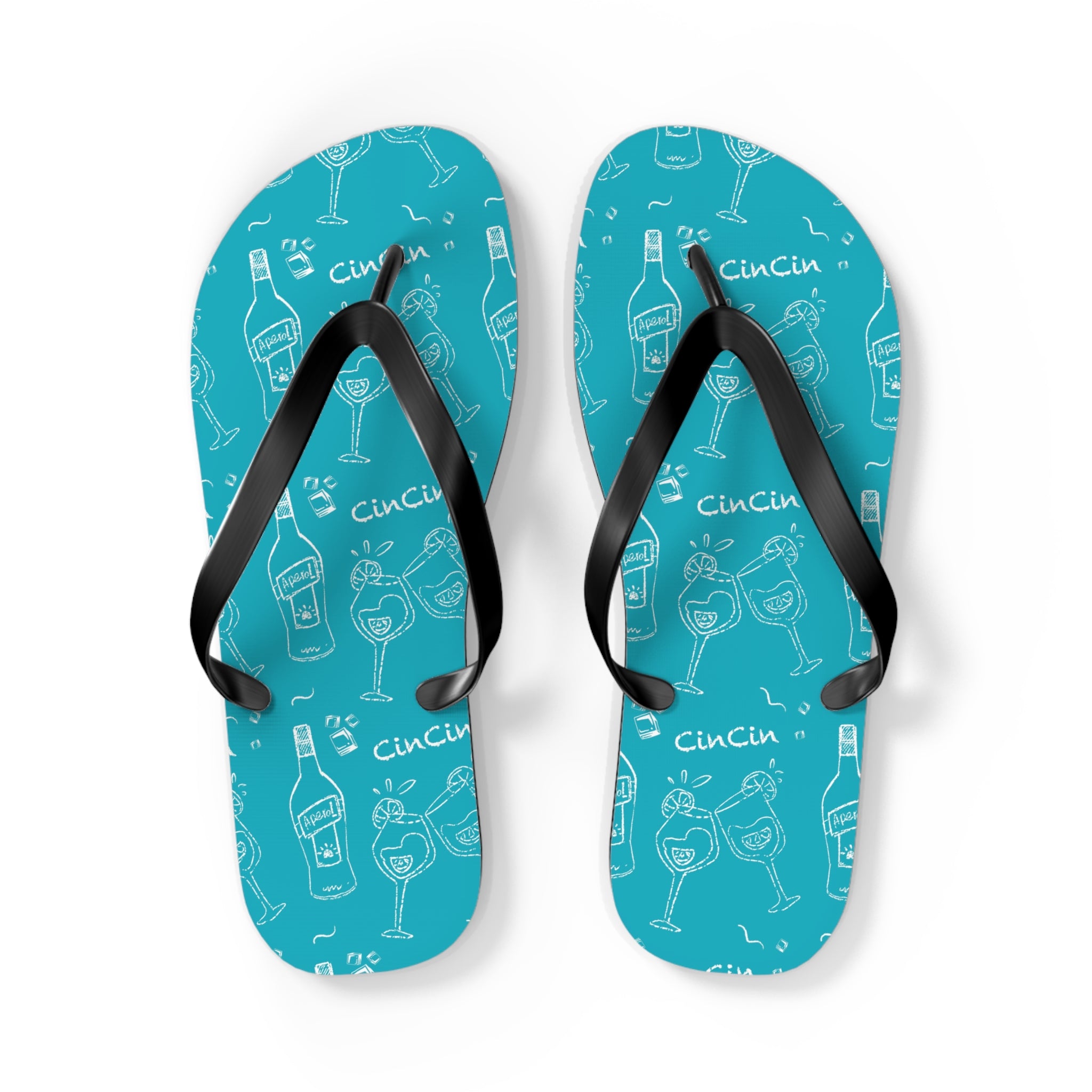 CinCin Turquoise Flip Flops – Turquoise Cin Cin Brunch Collection Inspired Design