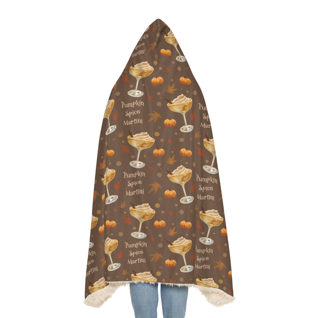 Pumpkin Spice Martini Hooded Throw Blanket — Brown Pumpkin Collection Inspired Design