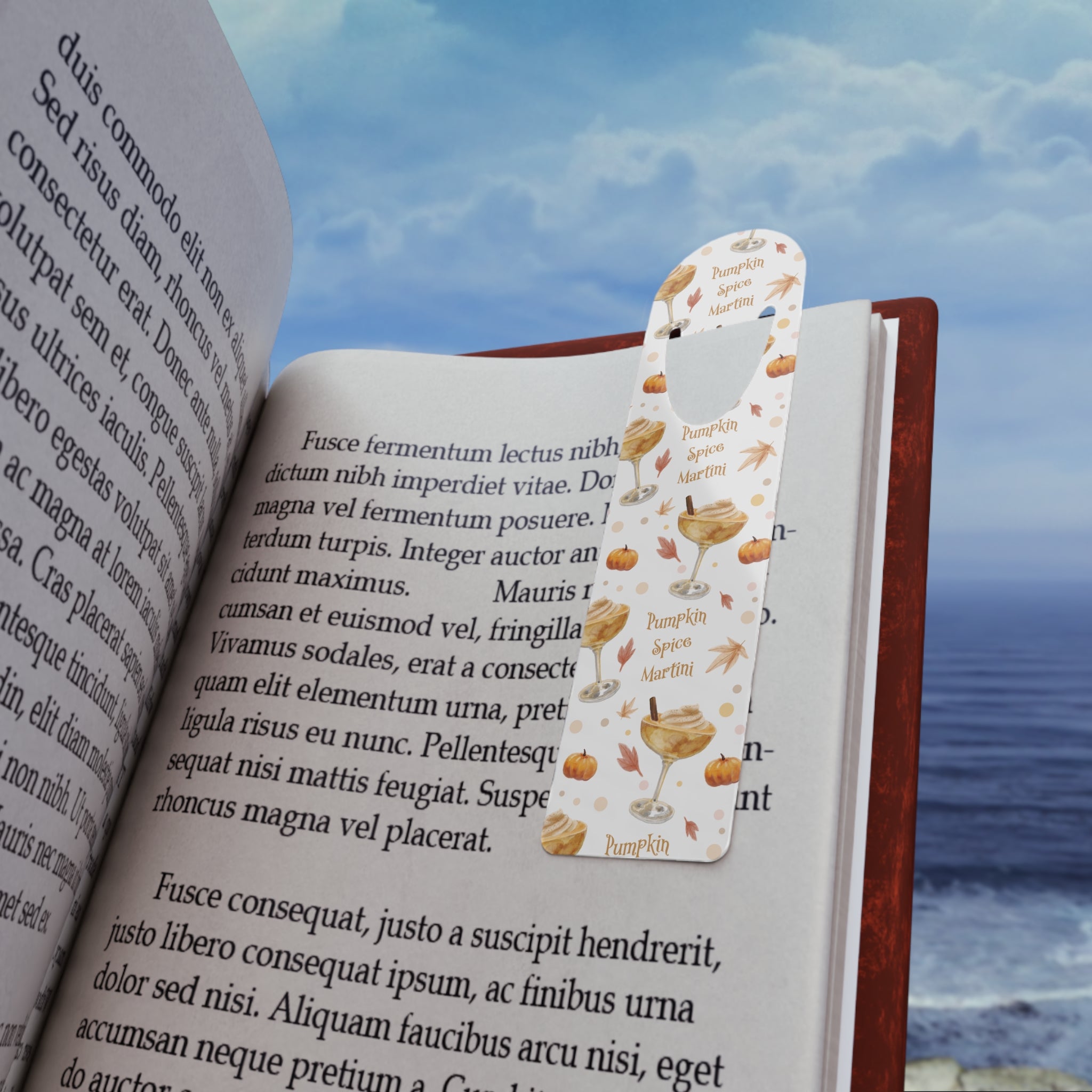 Pumpkin Spice Martini Metal Bookmark — White Pumpkin Collection Inspired Design