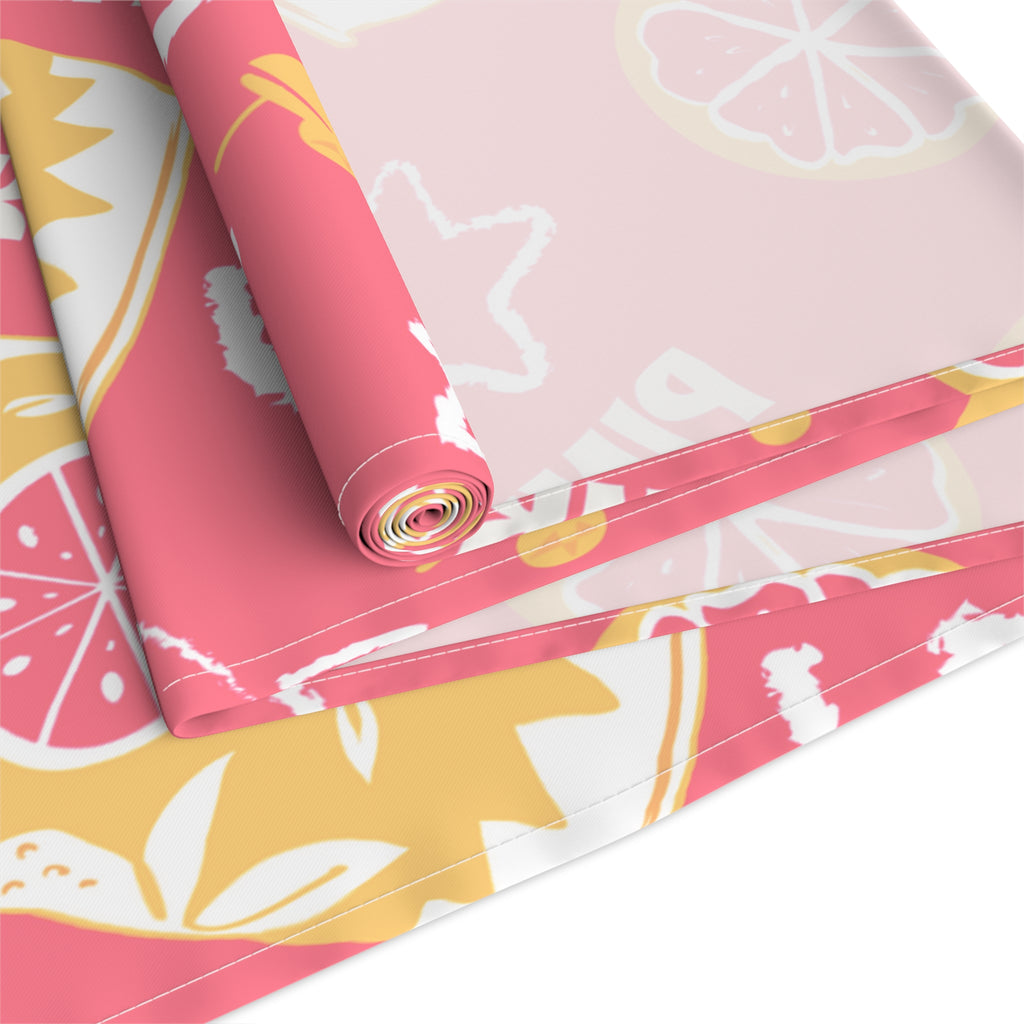 Pink Grapefruit Table Runner — Citrus Summer Decor