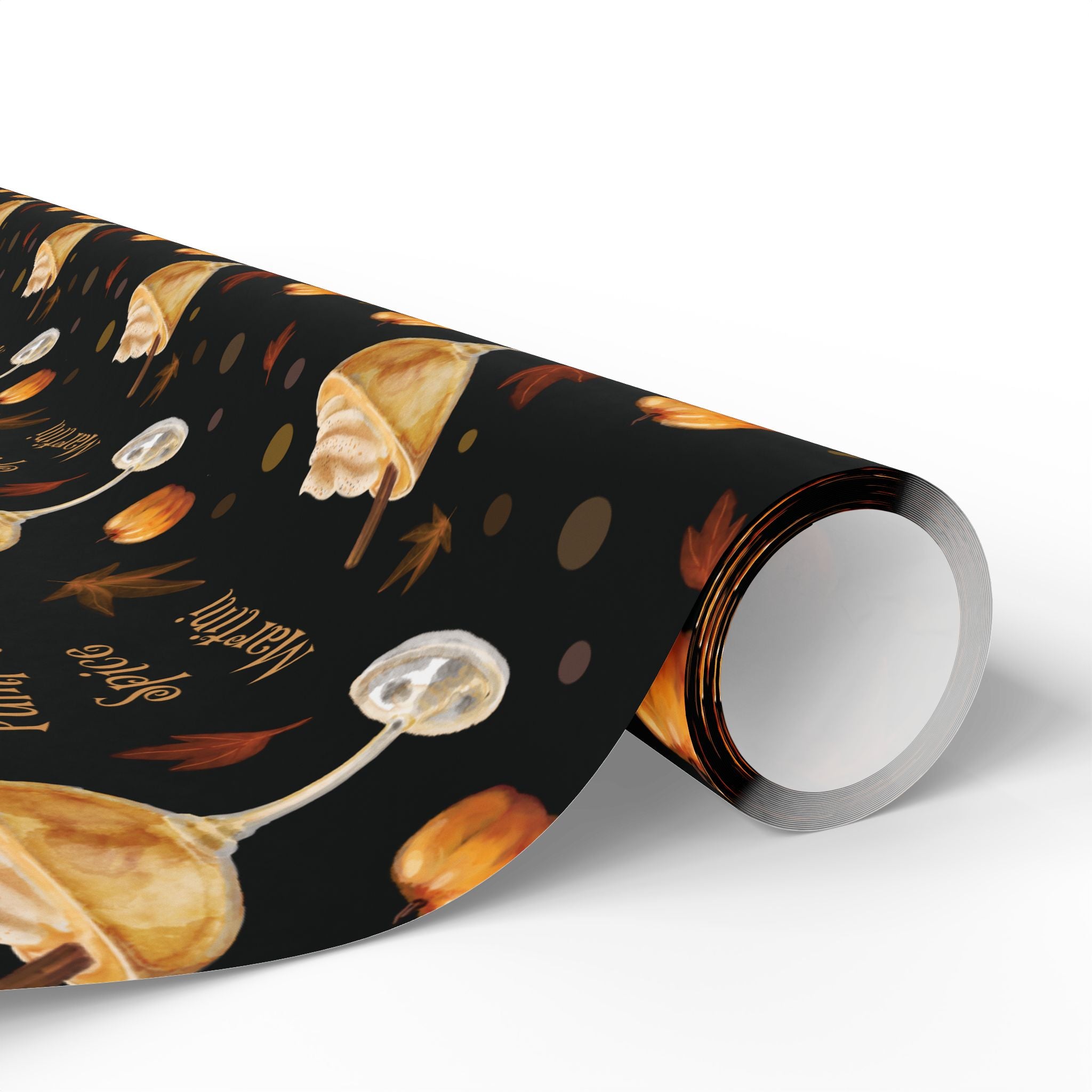 Pumpkin Spice Martini Wrapping Paper Roll – Black Pumpkin Collection Inspired Design