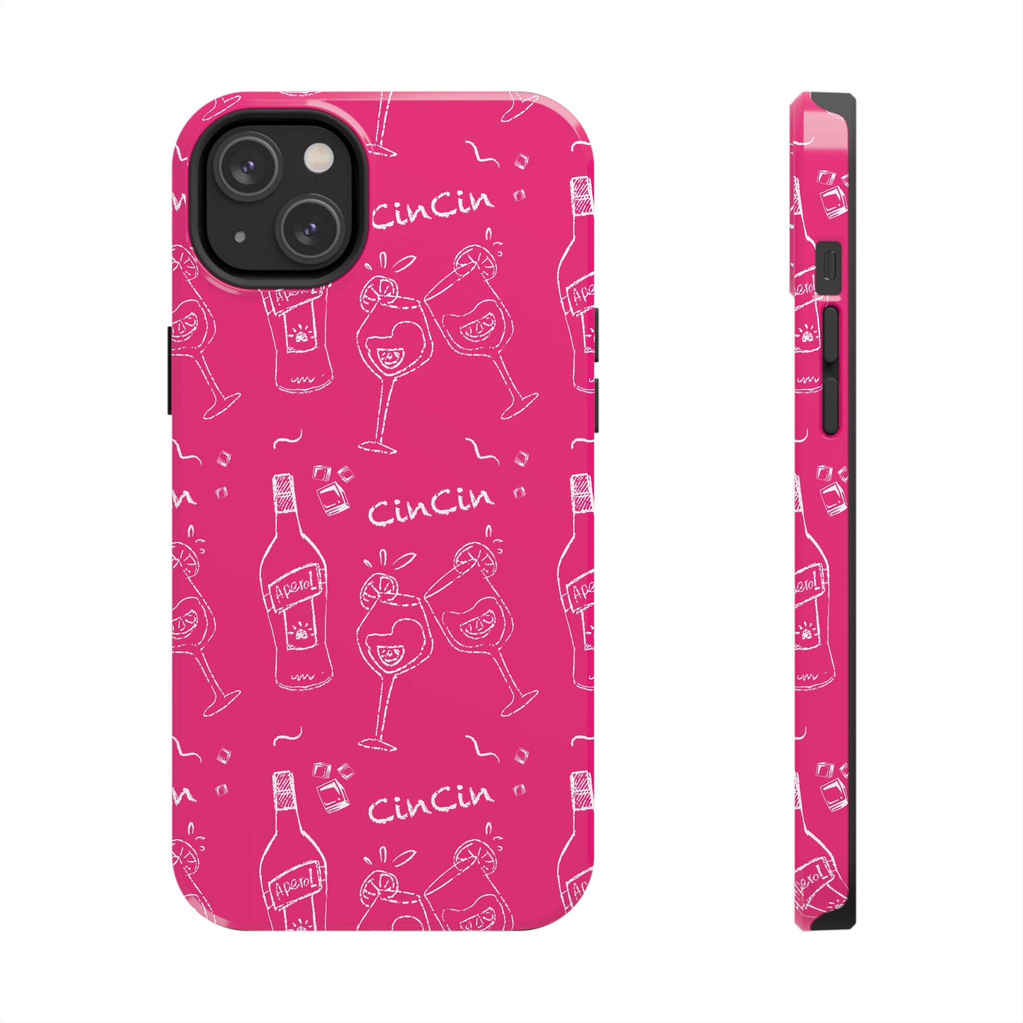 Cin Cin Spritz Tough Phone Case — Magenta Citrus Cocktail Pattern