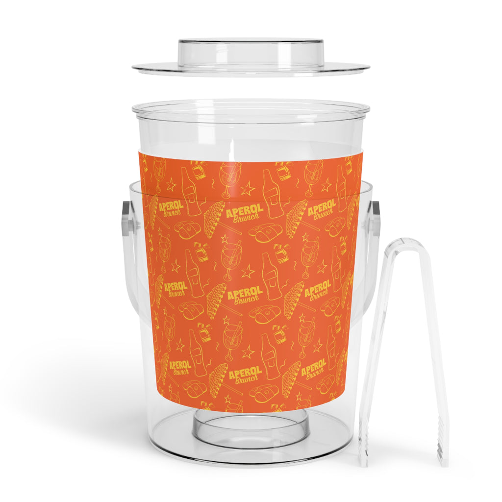 Aperol Brunch Ice Bucket with Tongs — Orange and Yellow Brunch Collection Inspired Design