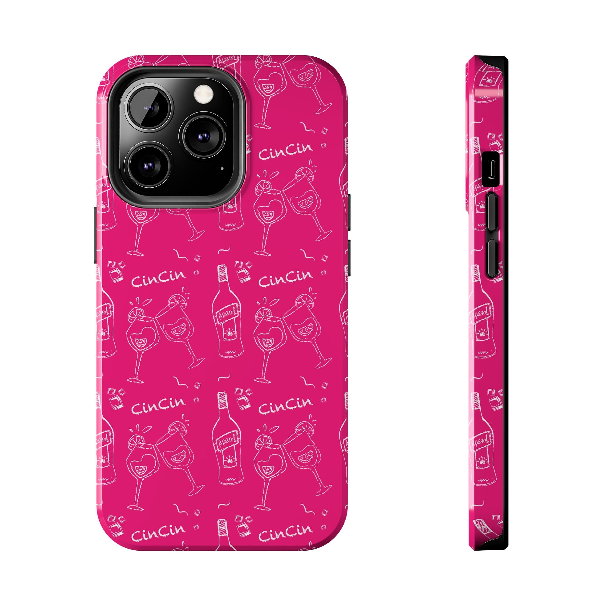 Cin Cin Spritz Tough Phone Case — Magenta Citrus Cocktail Pattern