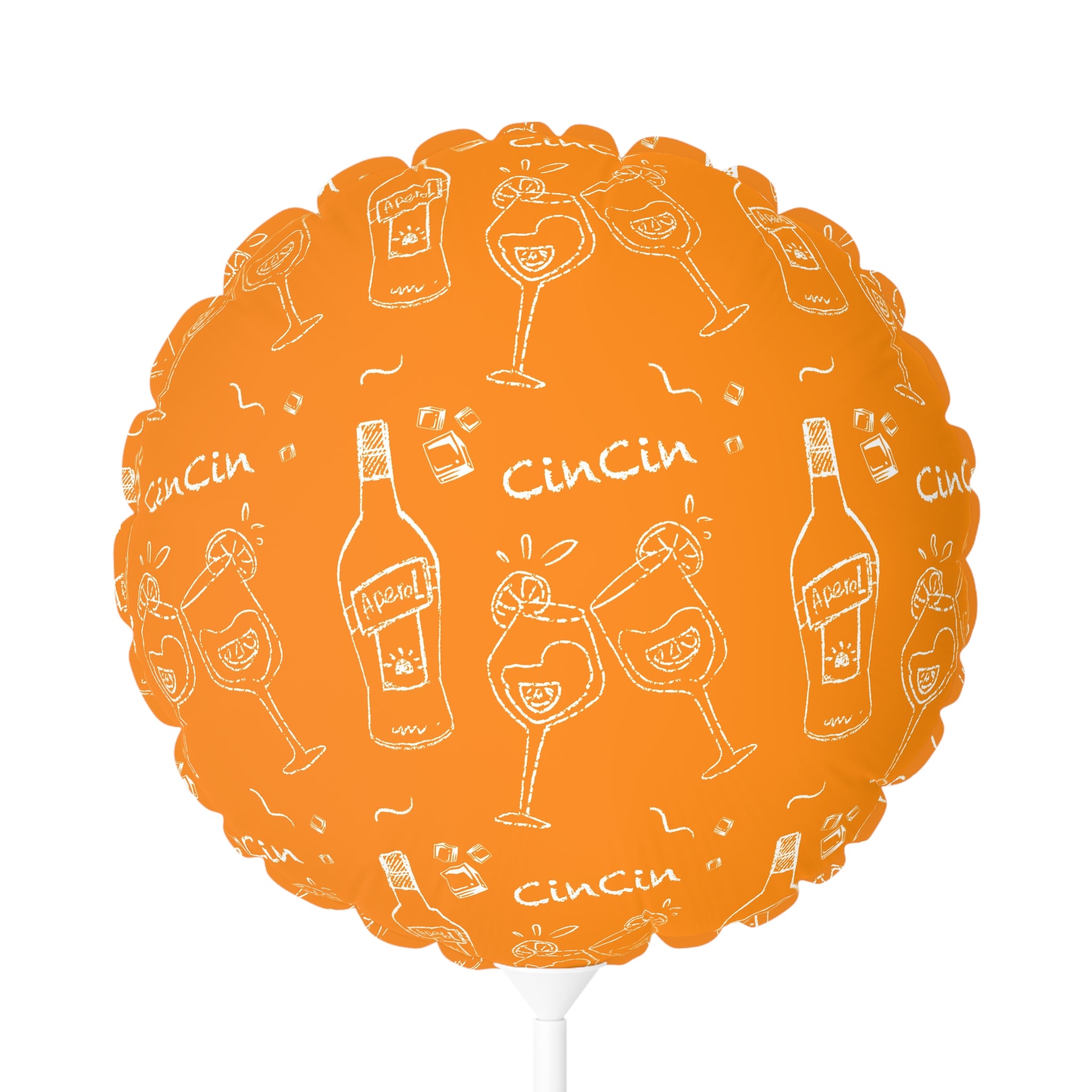 Cin Cin 11" Round Balloon — Orange Cin Cin Collection Inspired Design