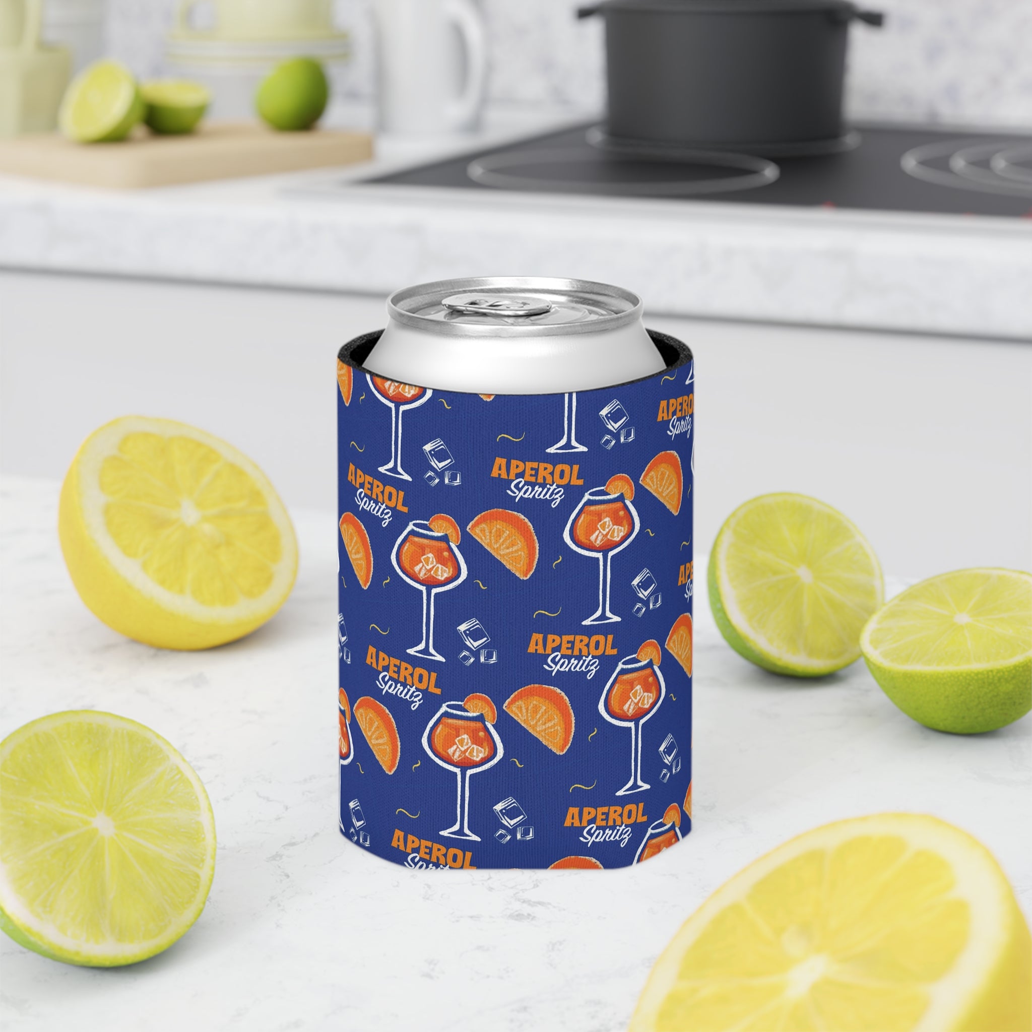 Aperol Spritz Blue Collection Can Cooler Insulated Cocktail Koozie for Summer Drinks