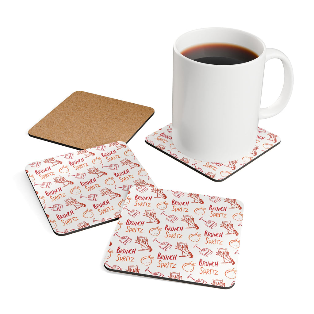 Brunch Spritz Corkwood Coaster Set (4-Pack) – White Brunch Collection Inspired Design