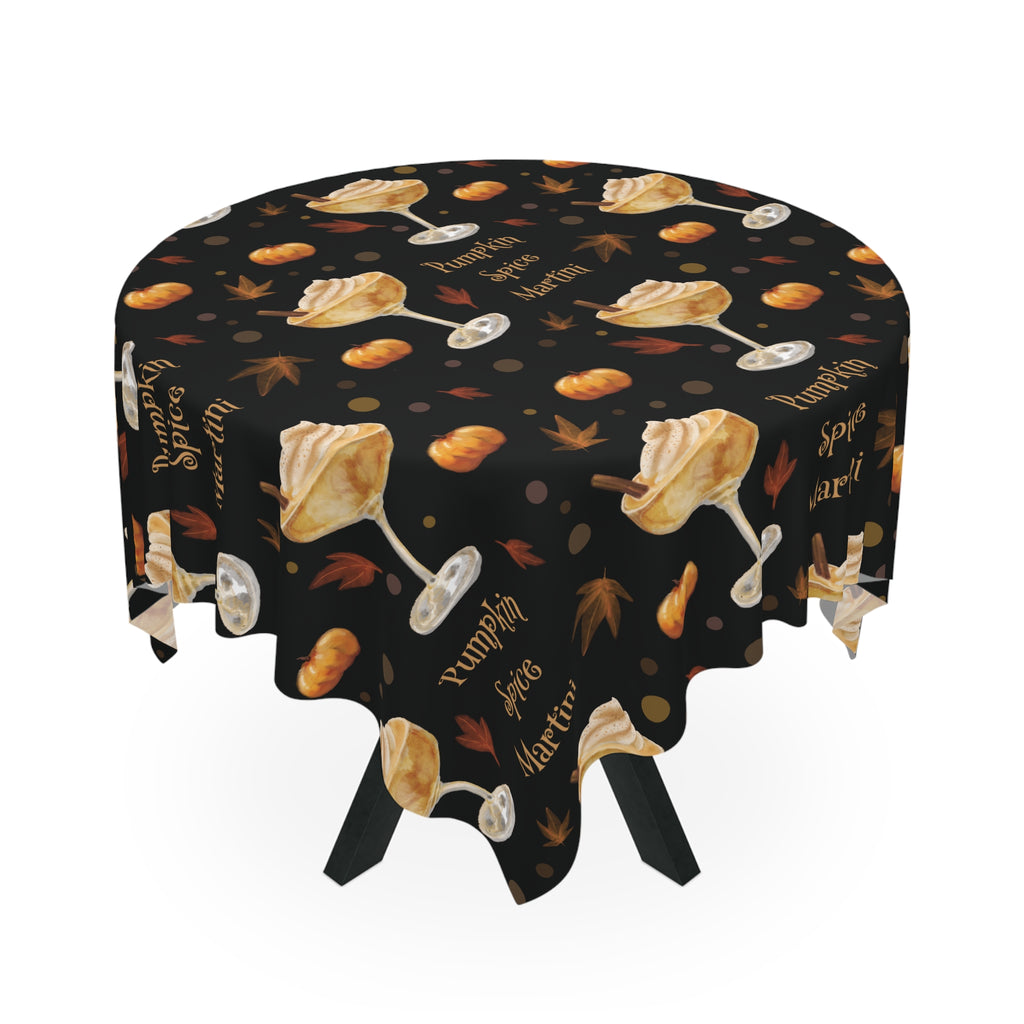 Pumpkin Spice Martini Tablecloth — Black Pumpkin Collection Inspired Design
