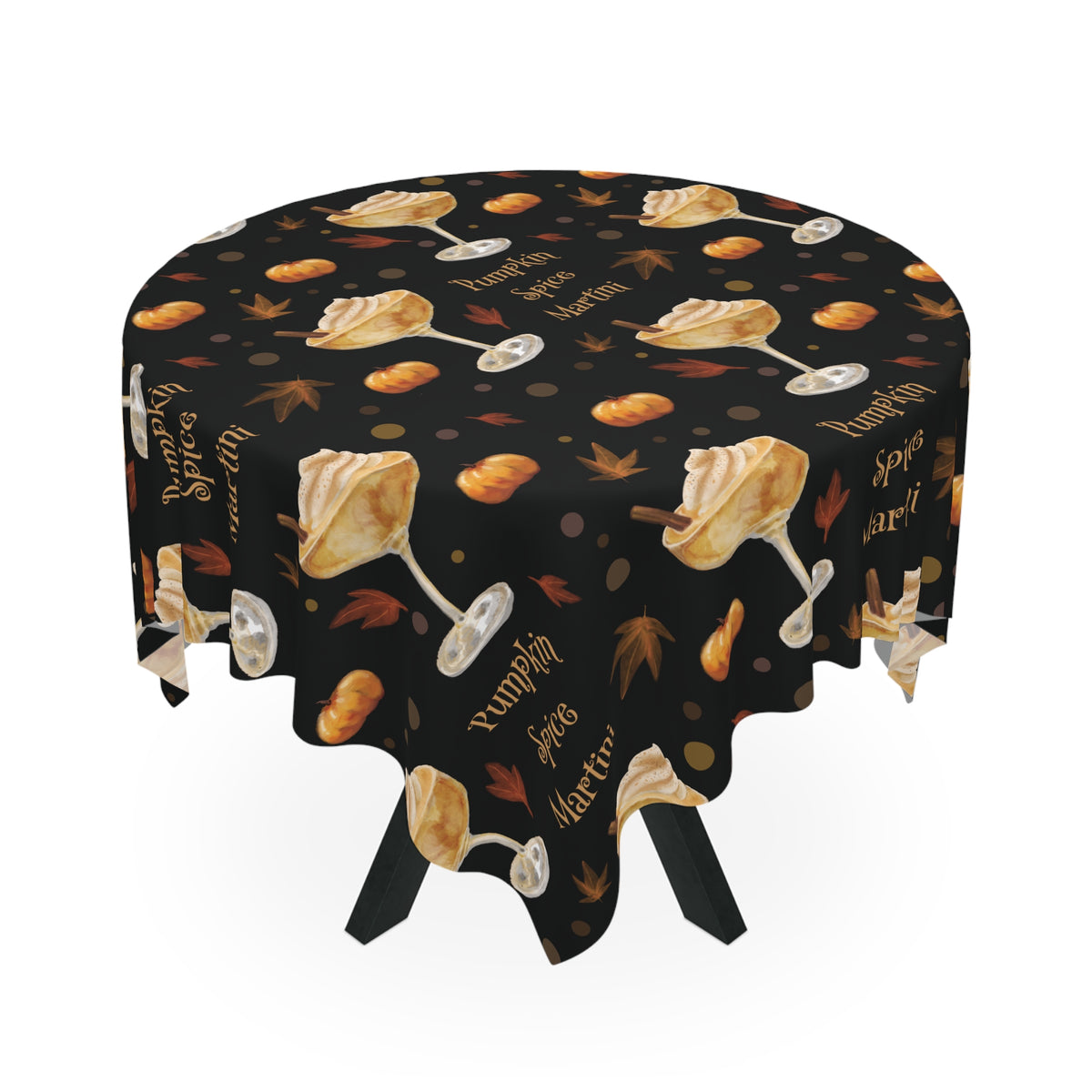 Pumpkin Spice Martini Tablecloth — Black Pumpkin Collection Inspired Design