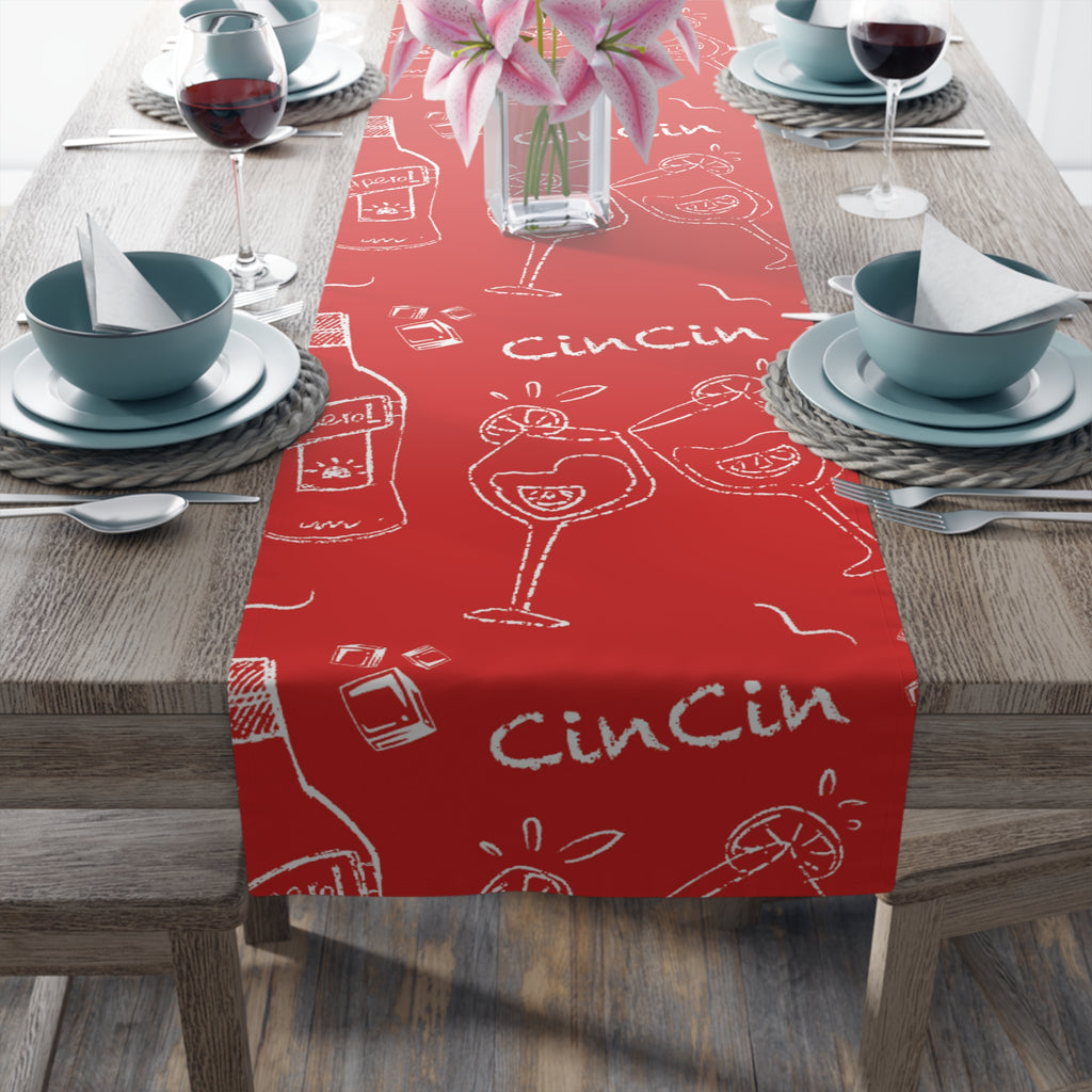 Cin Cin Table Runner — Red Cin Cin Collection Inspired Design