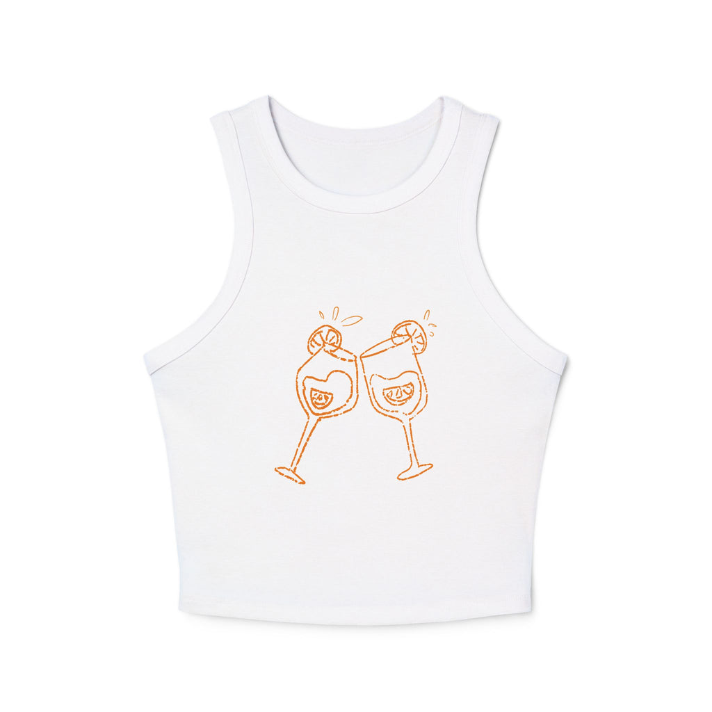 Drinks Cheers Racer Tank Top — Orange Aperol Inspired Design