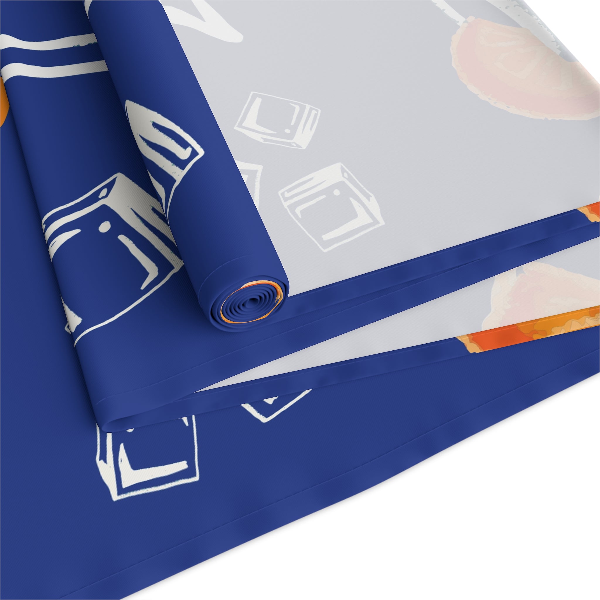 NEW Aperol Spritz Blue Collection Table Runner – Mediterranean Table Decor, Cocktail Kitchen Runner, Summer Dining Table Linen, Housewarming Gift