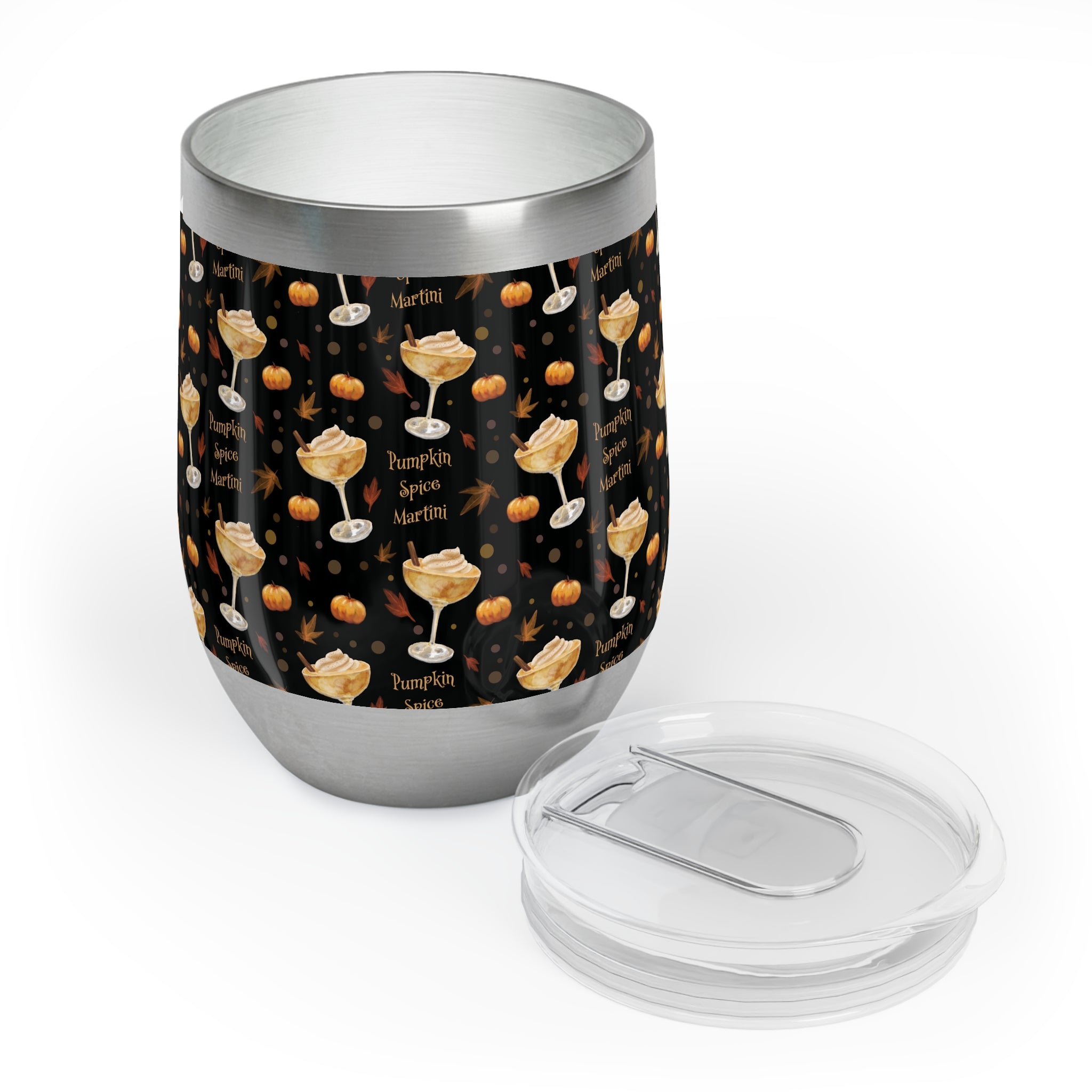Pumpkin Spice Martini 12oz Wine Tumbler  — Black Pumpkin Collection Inspired Design