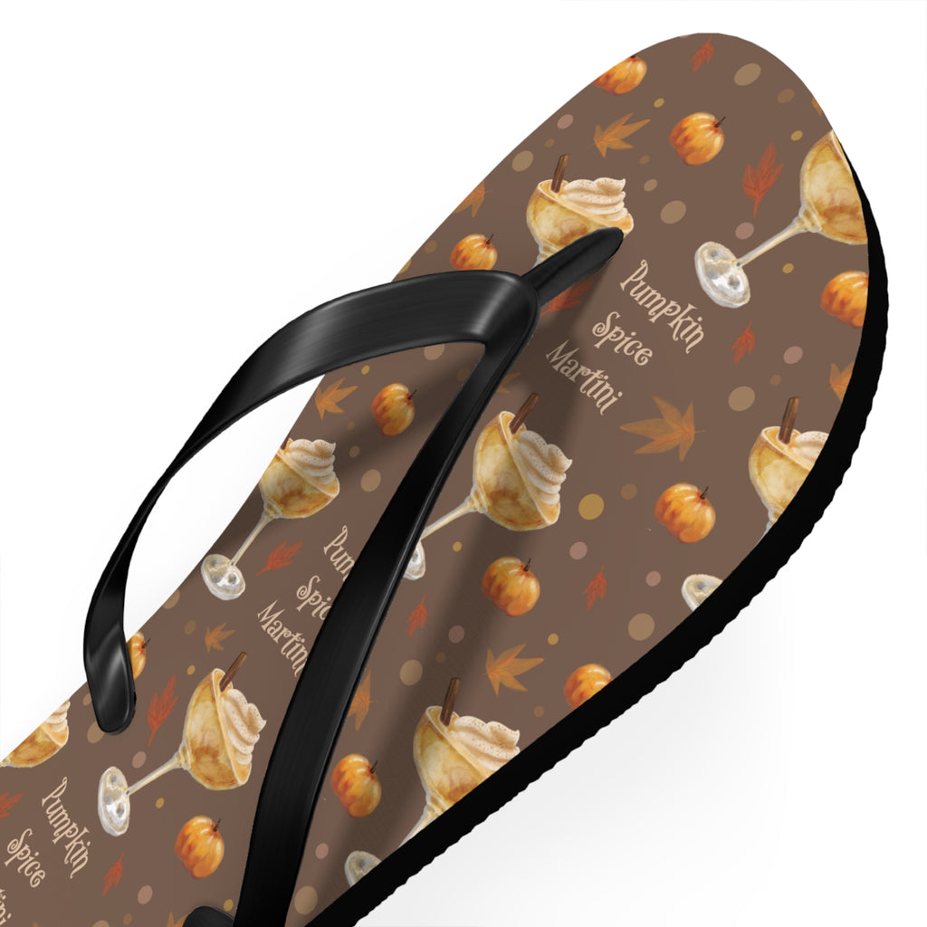 Pumpkin Spice Martini Flip Flops — Brown Pumpkin Collection Inspired Design