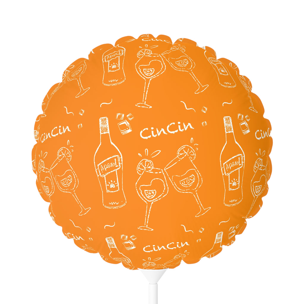 Cin Cin 11" Round Balloon — Orange Cin Cin Collection Inspired Design