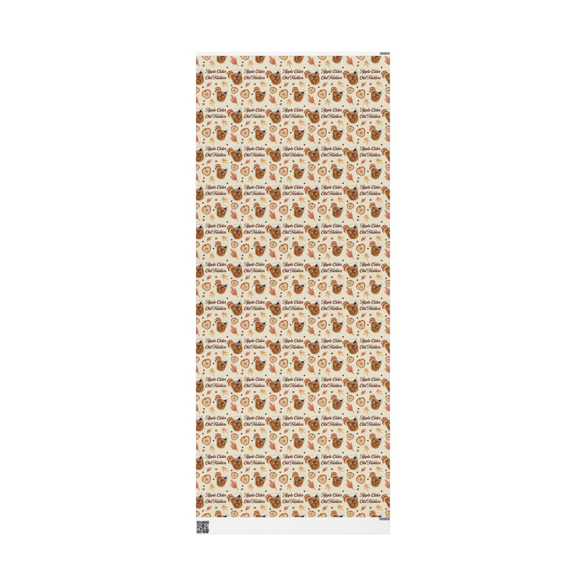 Apple Cider Old Fashioned Wrapping Paper Roll — Beige Apple Cider Collection Inspired Design