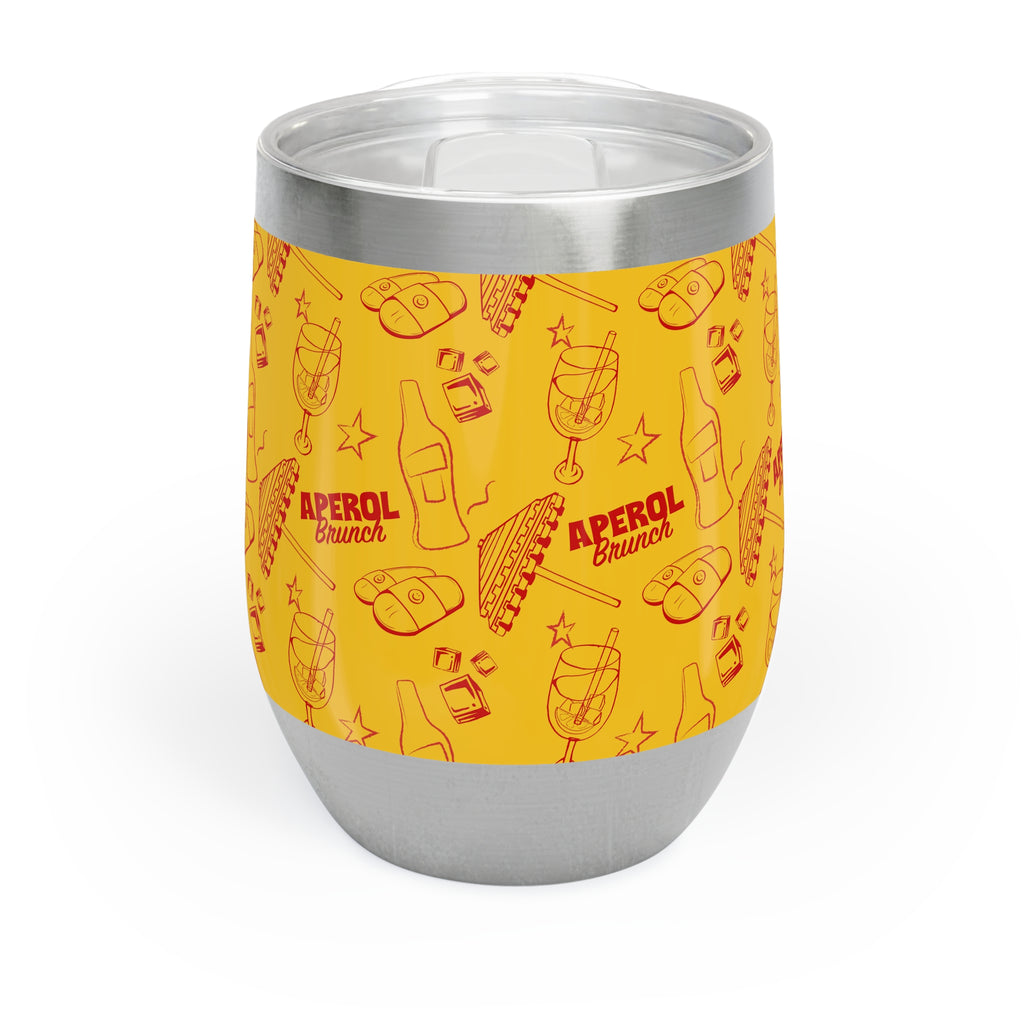 Aperol Brunch Wine Tumbler — Yellow & Red Aperol Inspired Design