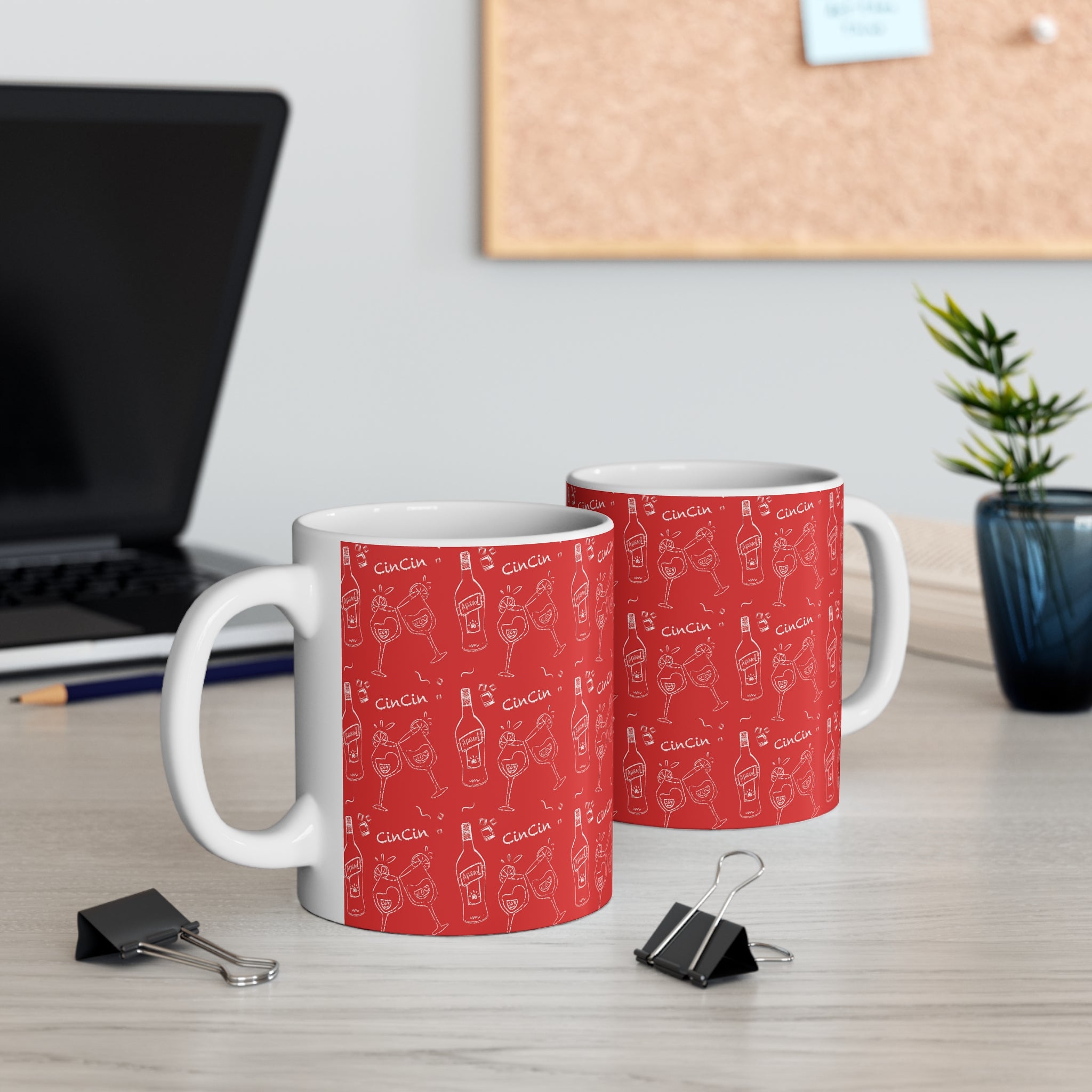 Cin Cin 11oz Coffee Mug — Red Cin Cin Collection Inspired Design