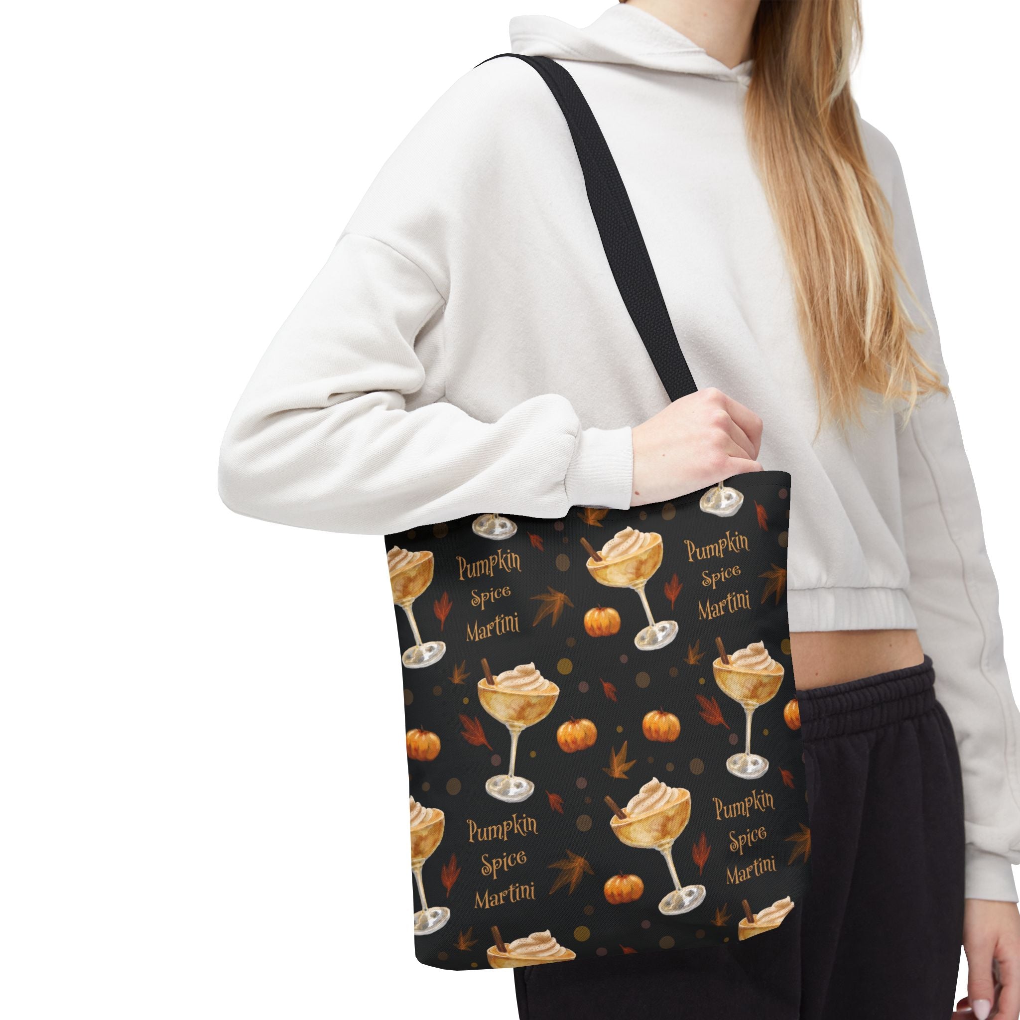 Pumpkin Spice Martini Tote Bag — Black Pumpkin Inspired Design