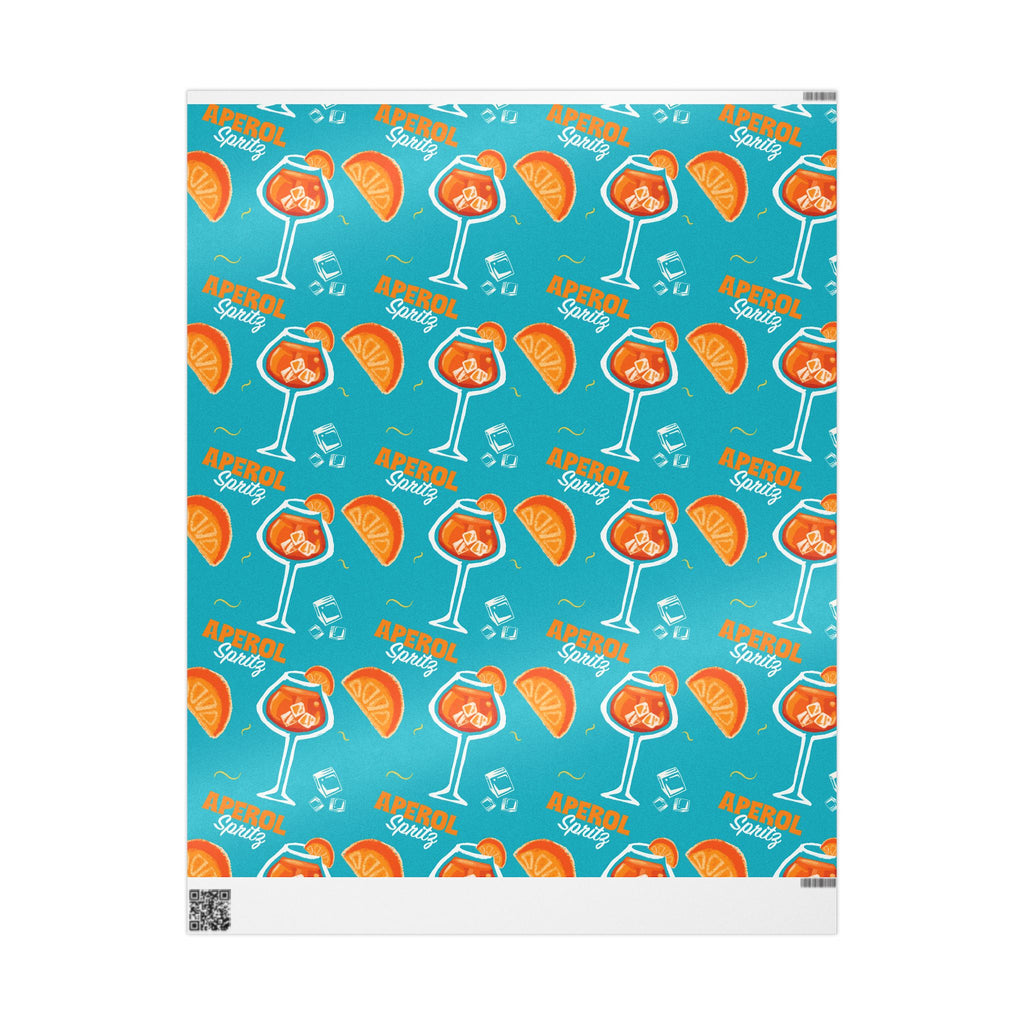 Aperol Spritz Peel Wrapping Paper Roll — Turquoise Spritz Collection Inspired Design
