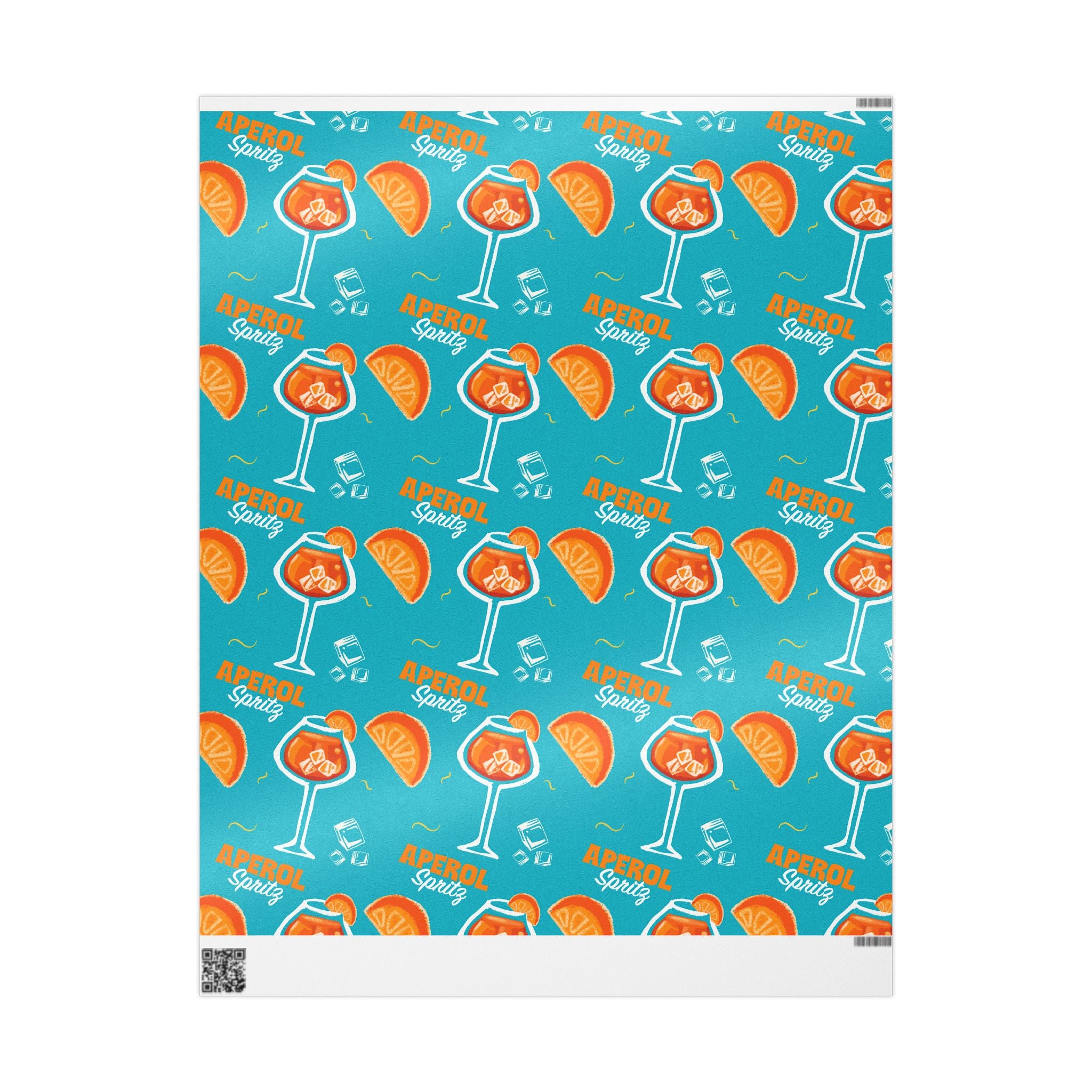 Aperol Spritz Peel Wrapping Paper Roll — Turquoise Spritz Collection Inspired Design