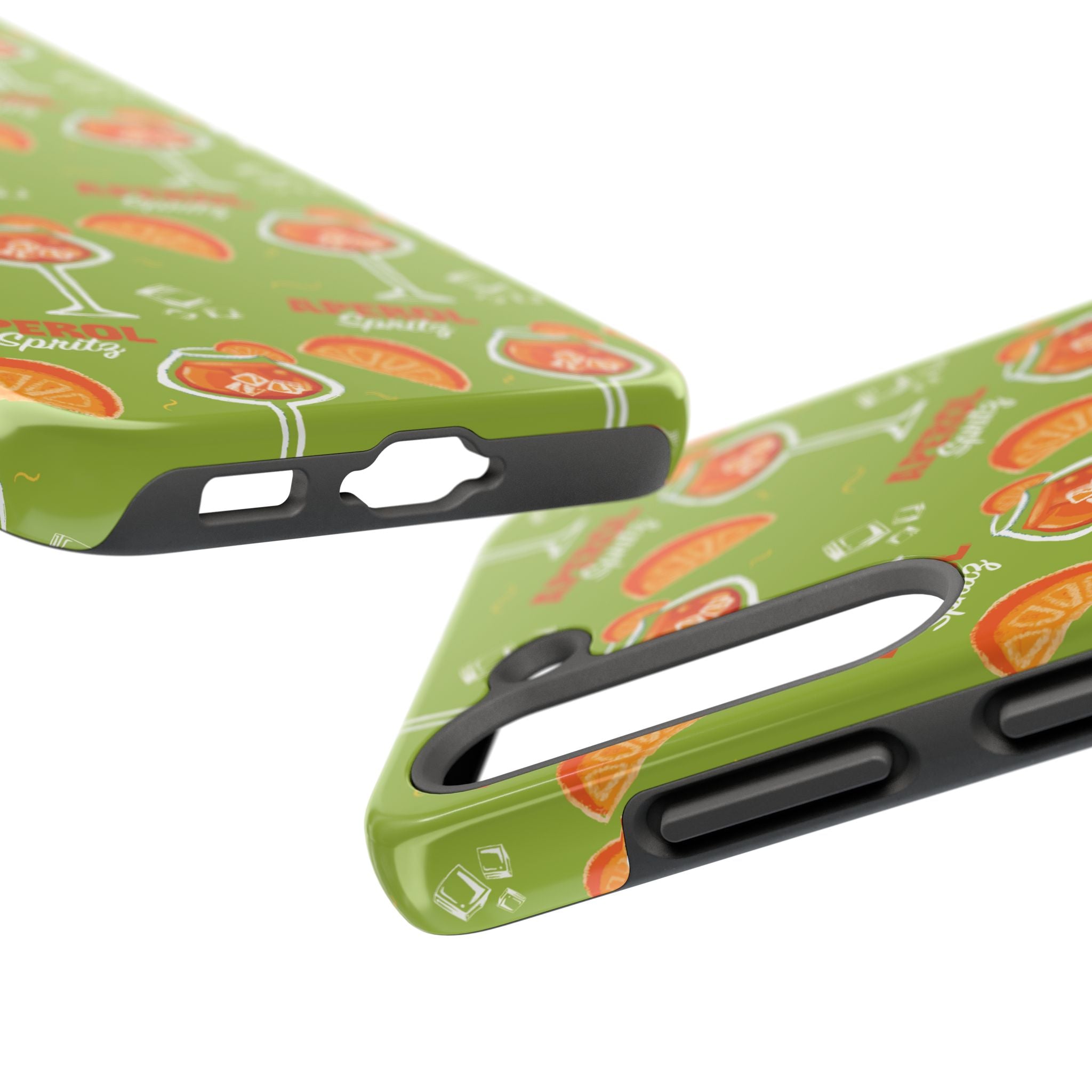Aperol Spritz Pattern Tough Phone Case — Green Spritz Collection Inspired Design