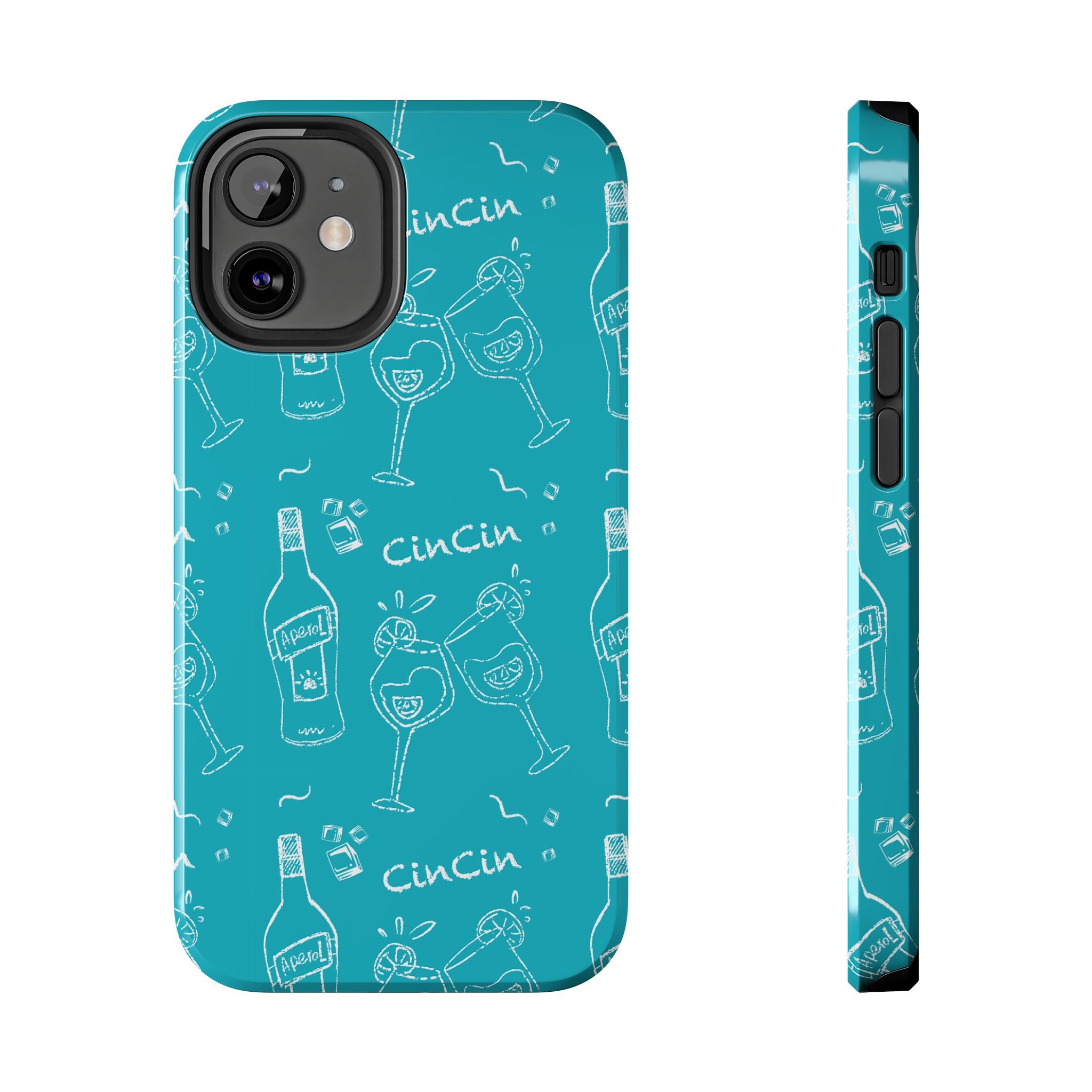 Cin Cin Spritz Tough Phone Case — Turquoise Citrus Cocktail Pattern