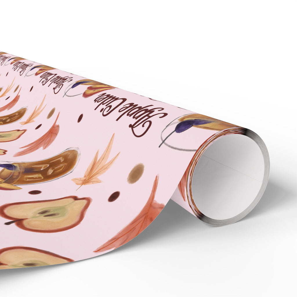 Apple Cider Old Fashioned Wrapping Paper Roll — Light Pink Apple Cider Collection Inspired Design