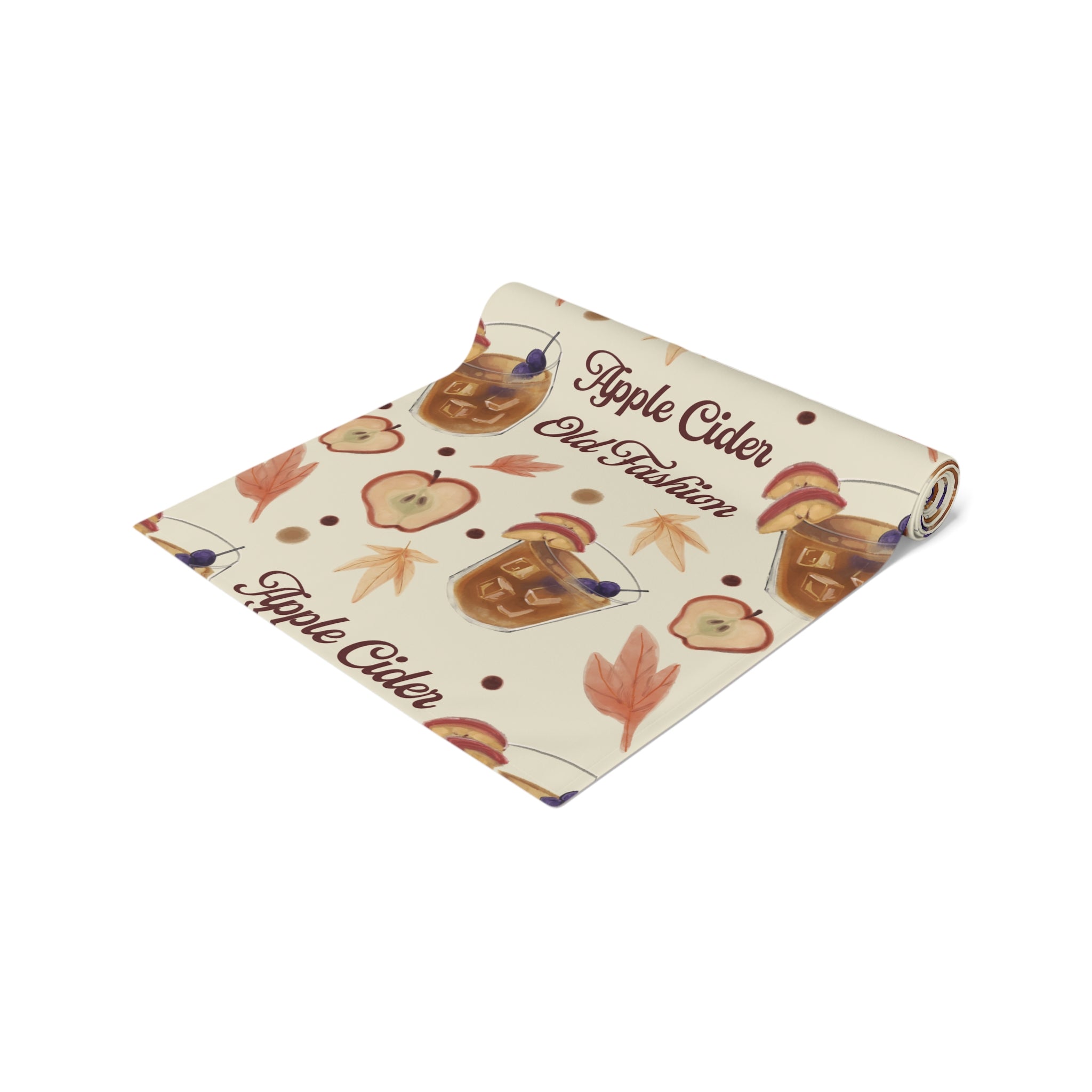 Apple Cider Old Fashioned Table Runner — Beige Apple Cider Collection Inspired Design